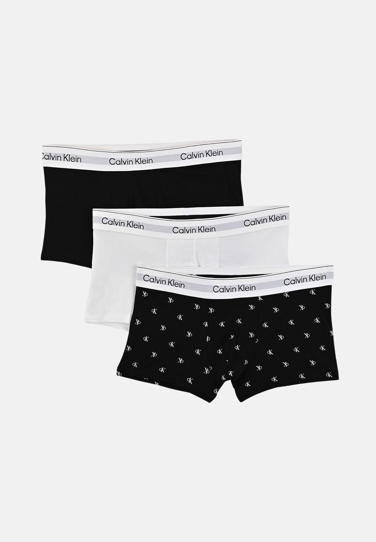 CALVIN KLEIN Boxer (3px) neri e bianchi da uomo LV00NB4389 3TH CALVIN KLEIN