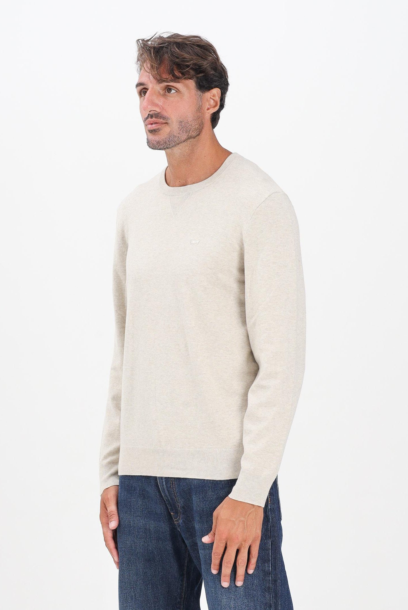 LEVI'S® Maglia girocollo Housemark beige da uomo A7207-0023 . LEVI'S®