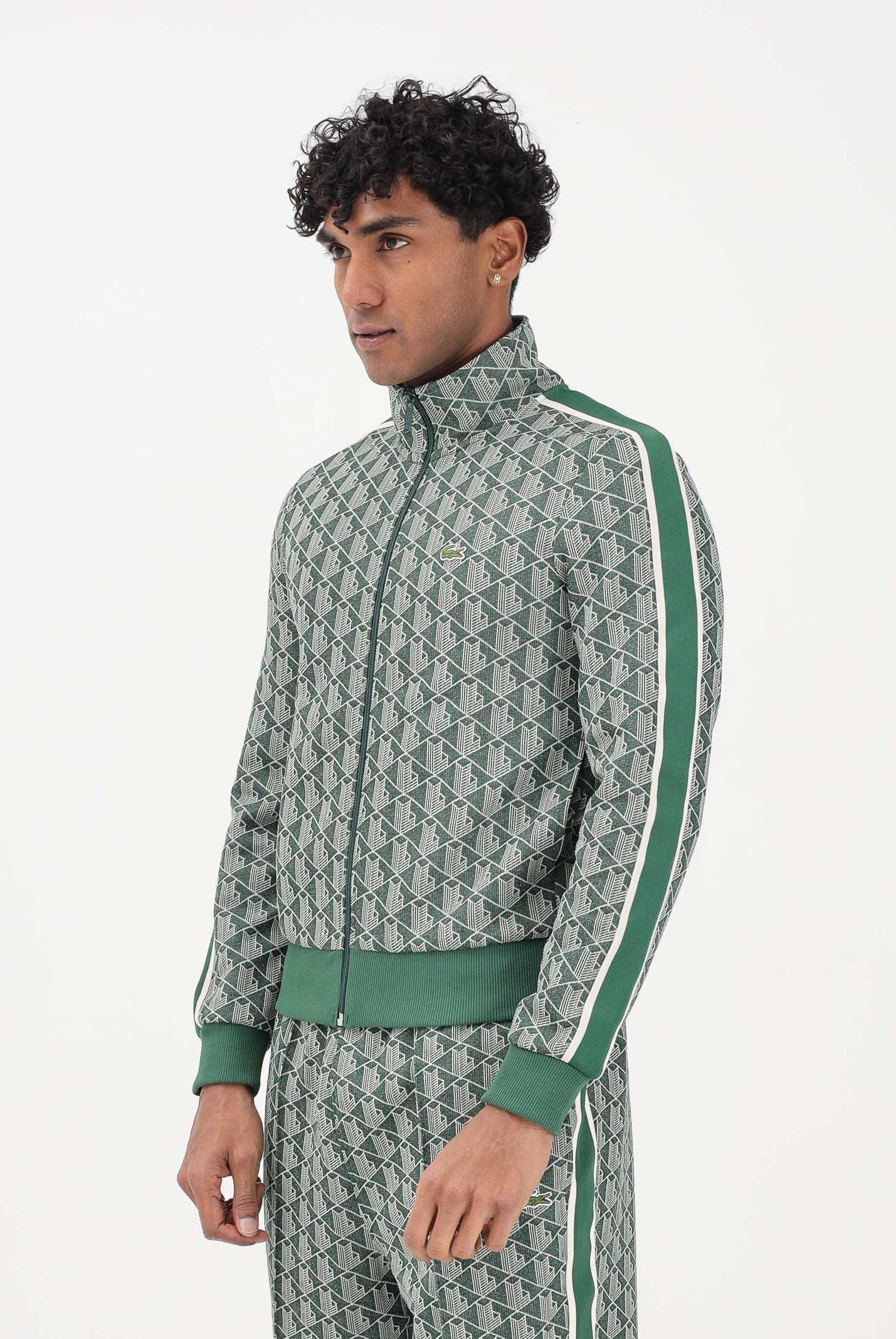 LACOSTE Felpa con zip Paris verde da uomo SH1368 D1R LACOSTE