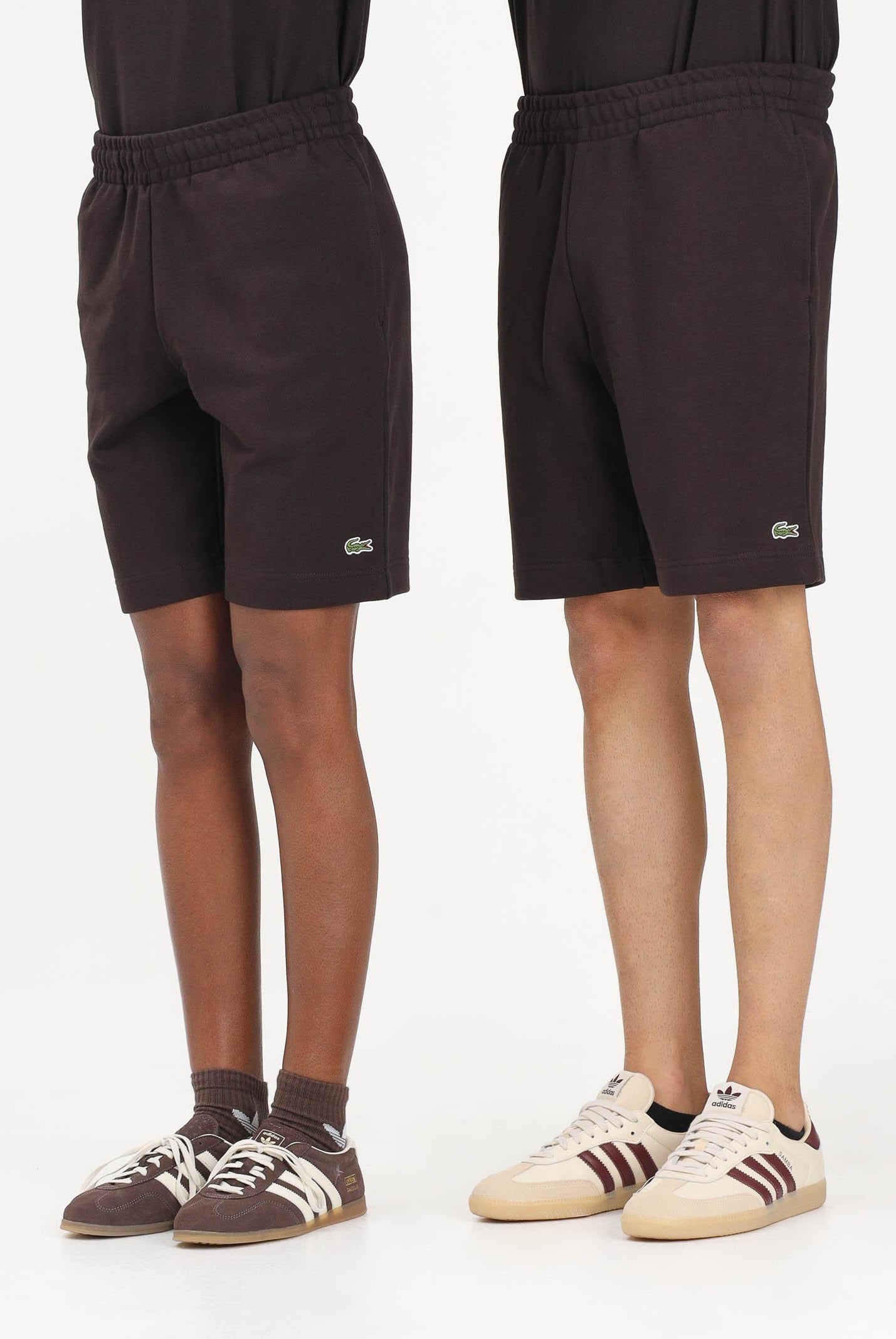 LACOSTE Shorts sportivo marrone per uomo e donna con logo GH9860 3LA LACOSTE