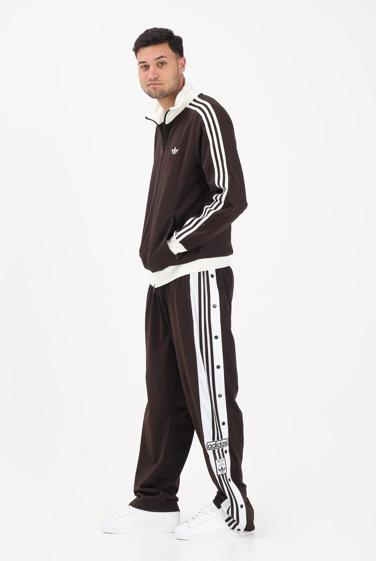ADIDAS ORIGINALS Pantalone sportivo Adibreak Classic marrone e bianco da uomo KE1679 . ADIDAS ORIGINALS