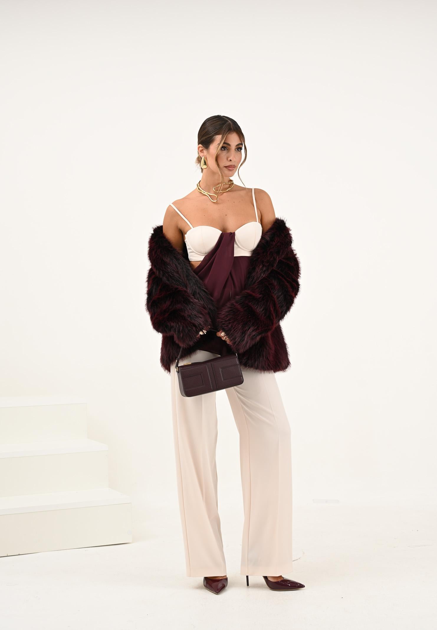 PATRIZIA PEPE Pelliccia bordeaux da donna 8O0197E072 R871 PATRIZIA PEPE