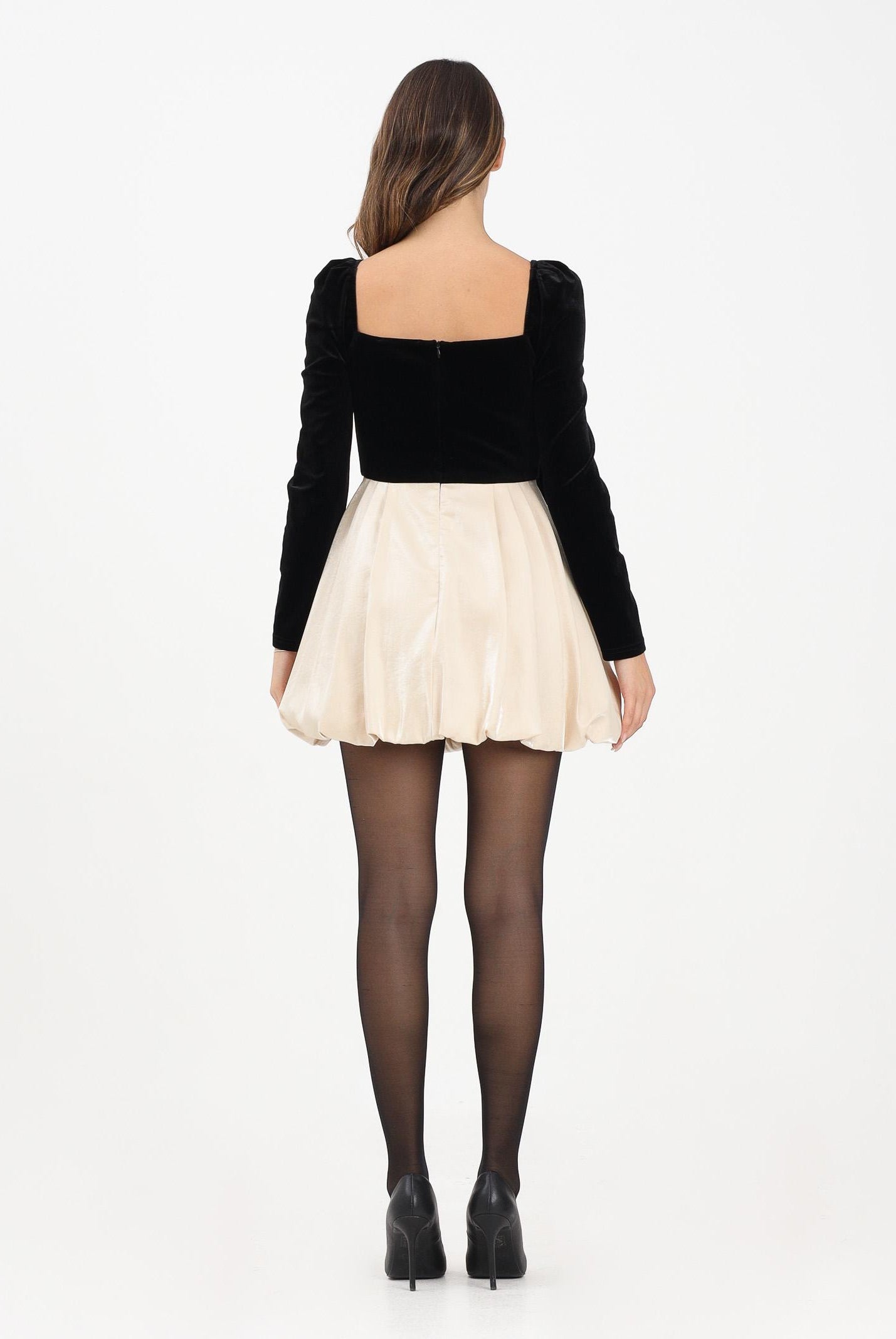 ODI ODI Abito corto Oleggio nero e panna da donna OLEGGIO110W5 1L ODI ODI