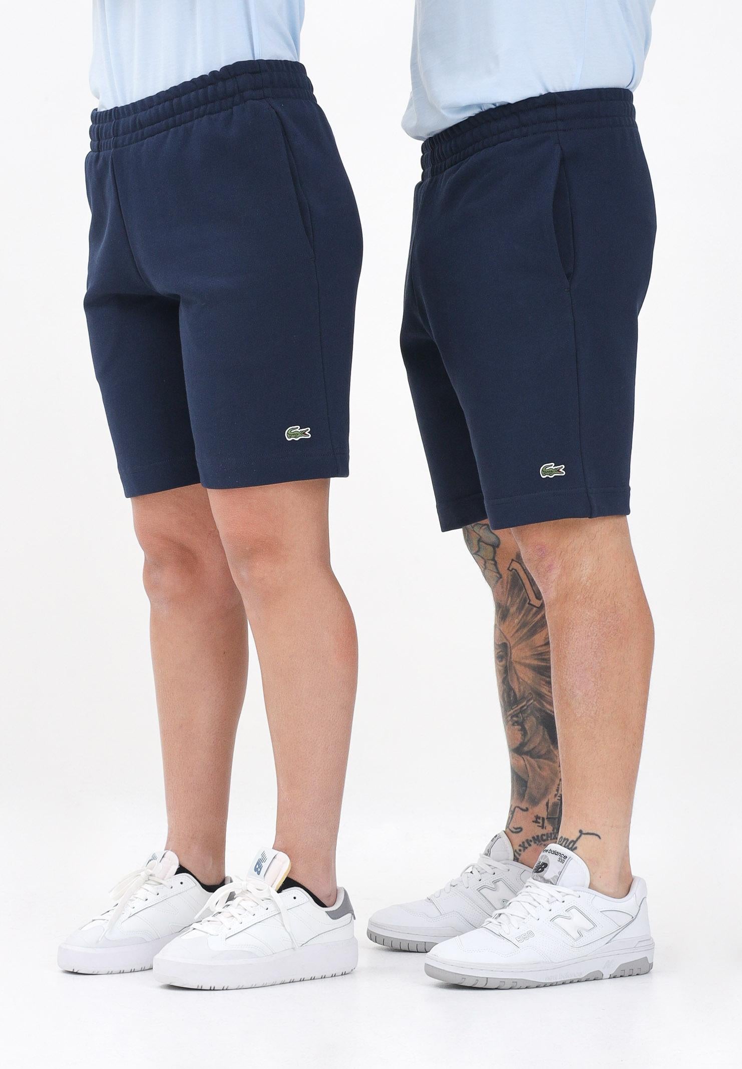 LACOSTE Shorts sportivo blu per uomo e donna con logo GH9860 166 LACOSTE