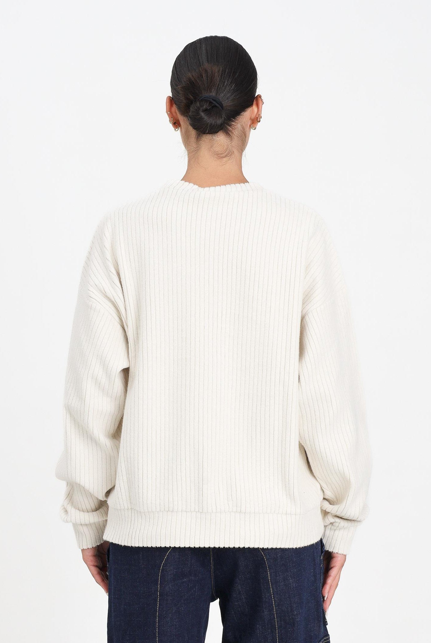 DSQUARED2 Felpa girocollo panna per donna, ragazzi e bambini in velluto a coste DQ2999D0AE3 DQ102 DSQUARED2