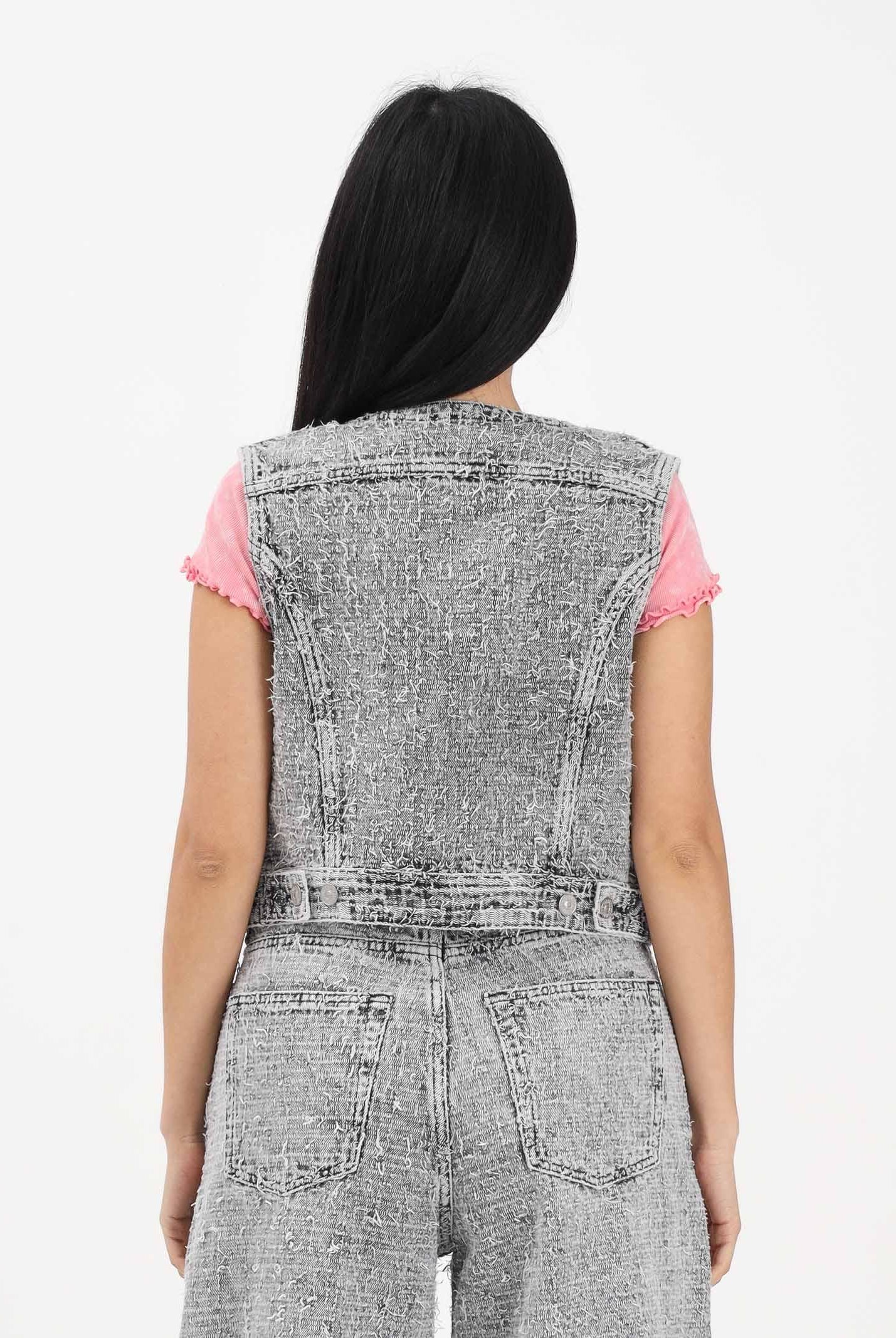 DIESEL Gilet grigio per donna, ragazze e bambine in denim effetto tweed J02509KXBR5 K02 DIESEL