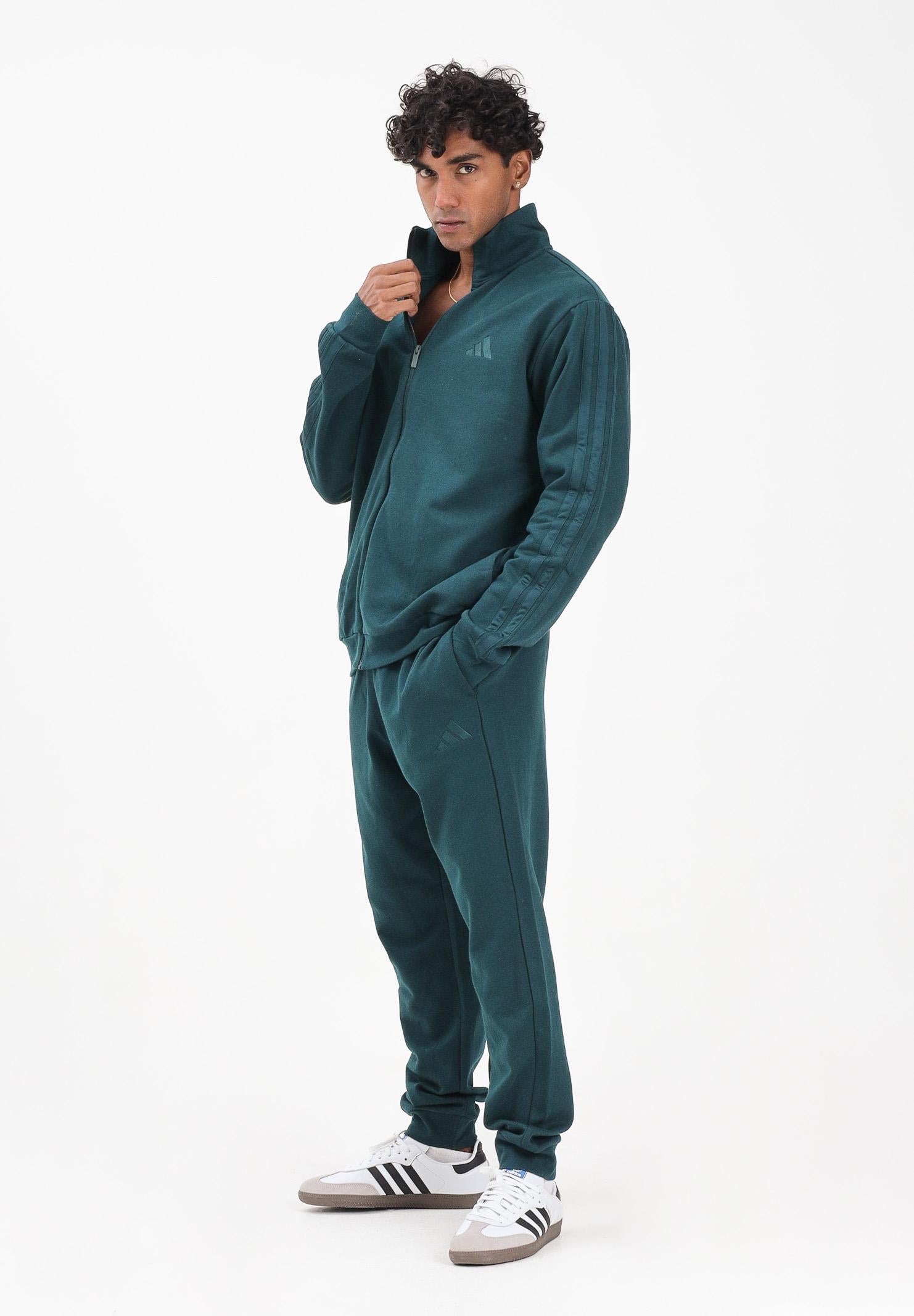 ADIDAS PERFORMANCE Tuta Sportswear Basic 3-Stripes Fleece verde da uomo JX5546 ADIDAS PERFORMANCE