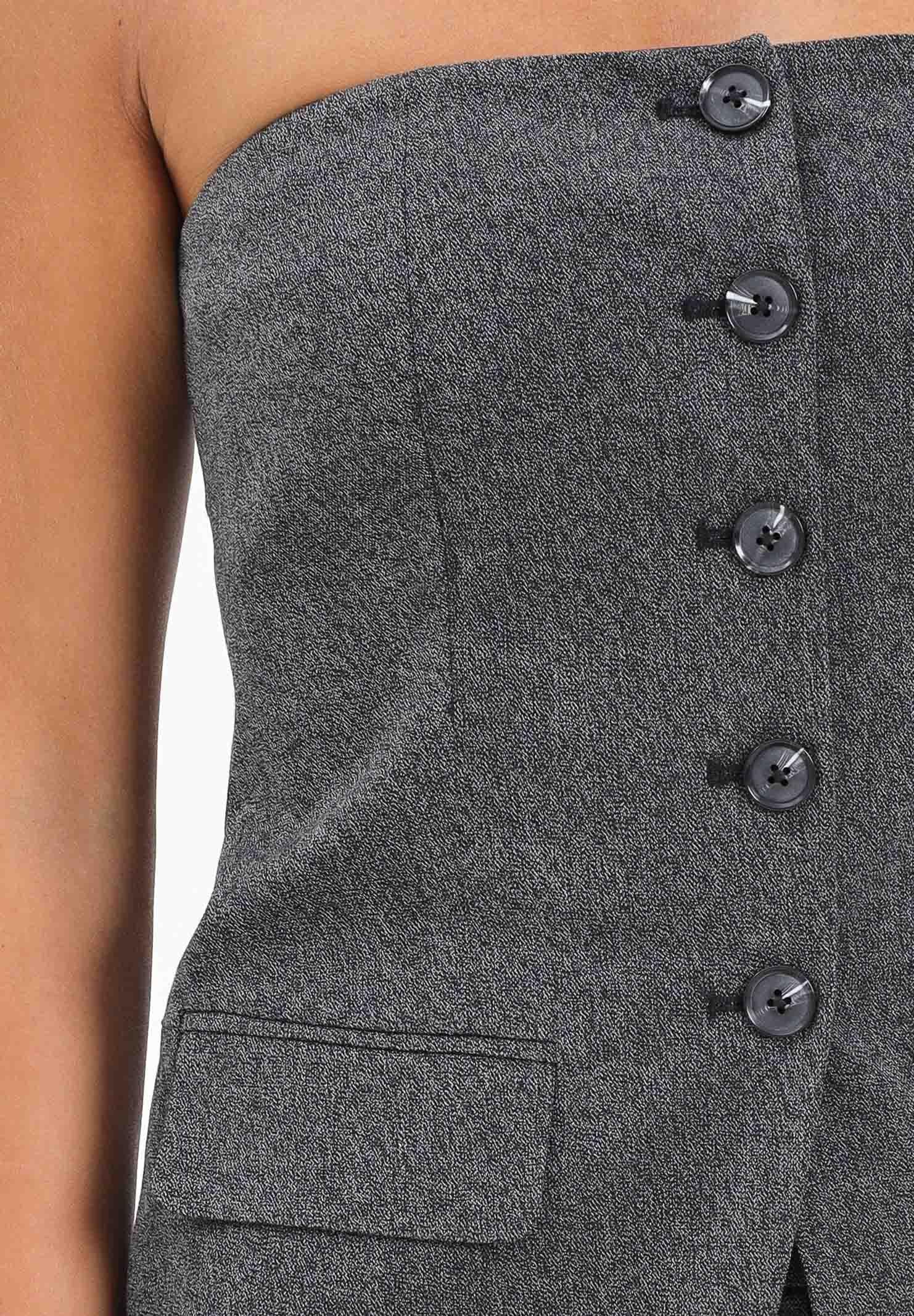 ONLY Top elegante grigio da donna modello bustier 15357612 DarkGreyMel ONLY