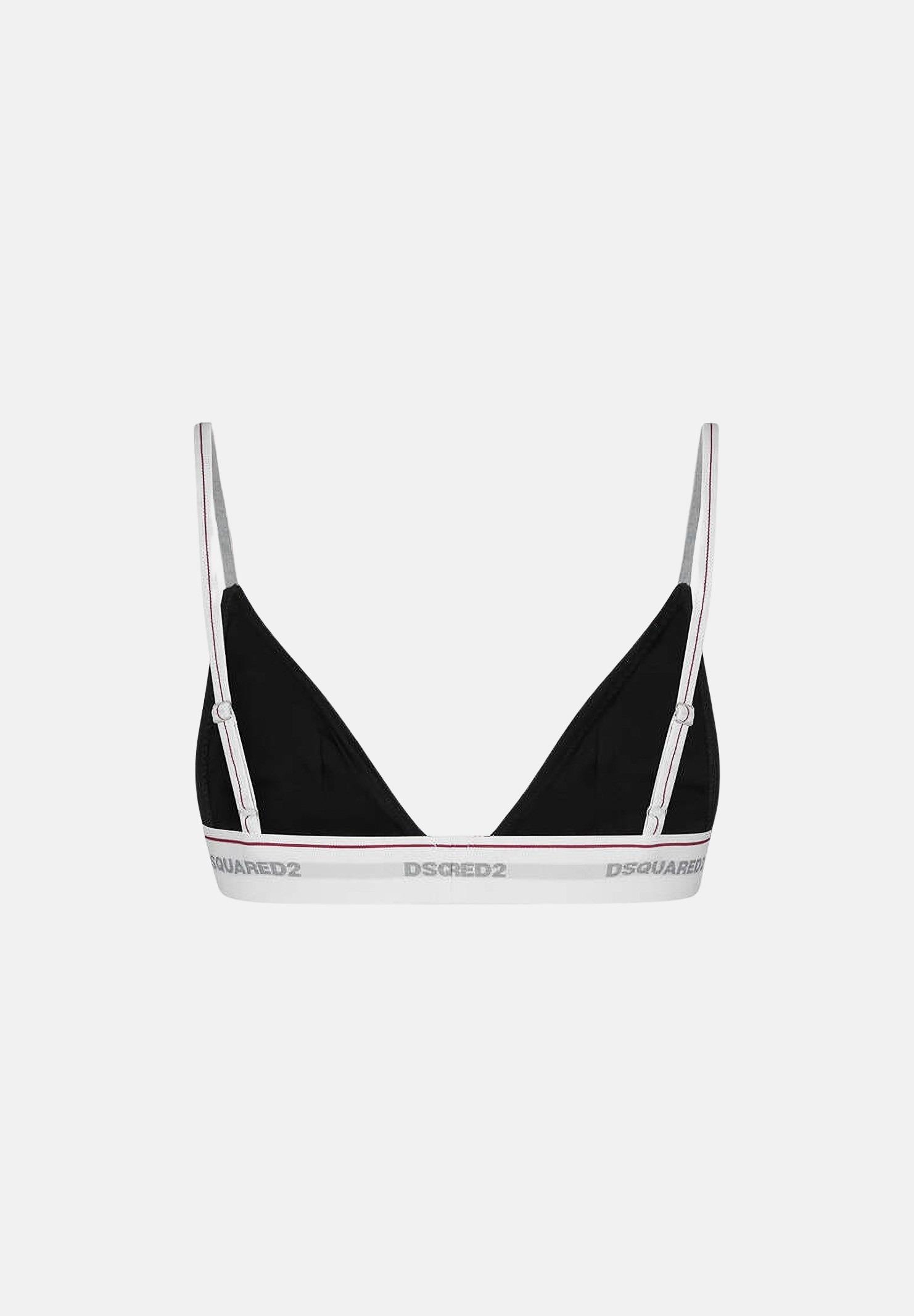 DSQUARED2 Reggiseno a triangolo nero da donna con logo D8R105790 010 DSQUARED2