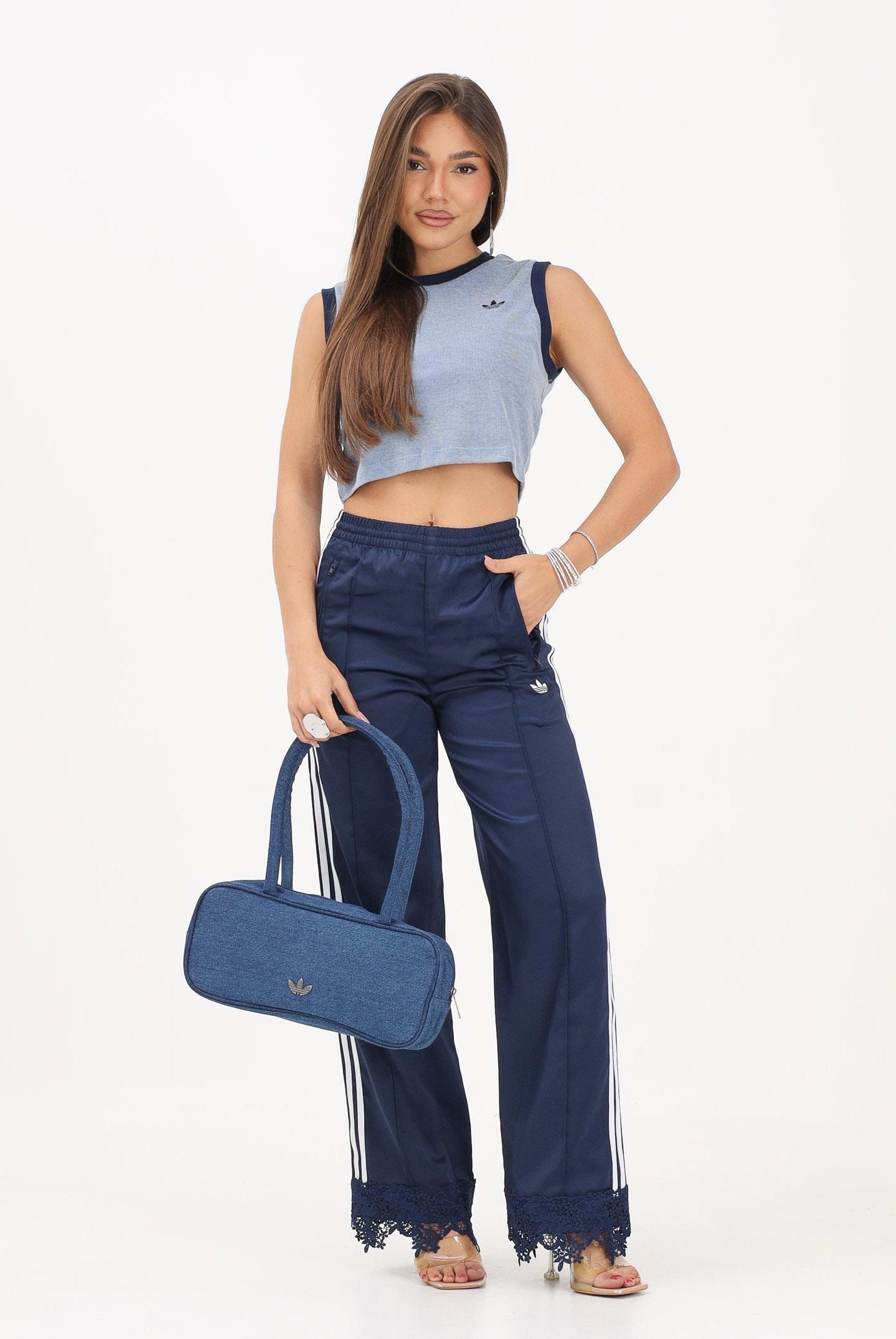 ADIDAS ORIGINALS top HEATHER Tank Top Night Indigo / Blue Dawn azzurro e blu navy donna. KS6789 . ADIDAS ORIGINALS
