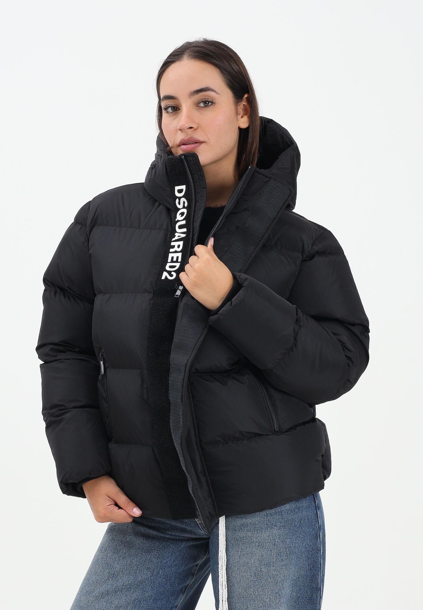 DSQUARED2 Piumino nero per donna, ragazzi e bambini con logo DQ1090D00BN DQ900 DSQUARED2