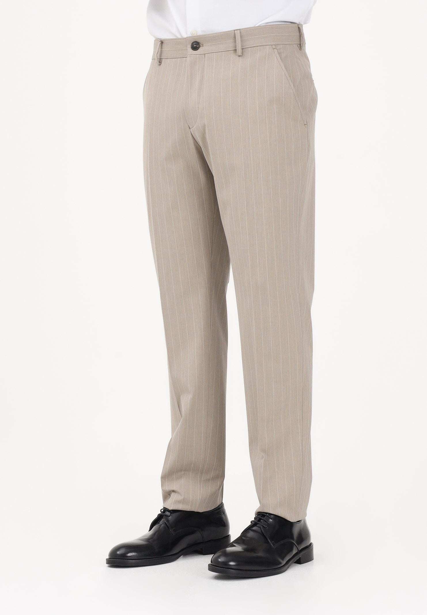 SELECTED HOMME Pantalone elegante beige da uomo con motivo gessato 16100152 SA SELECTED HOMME