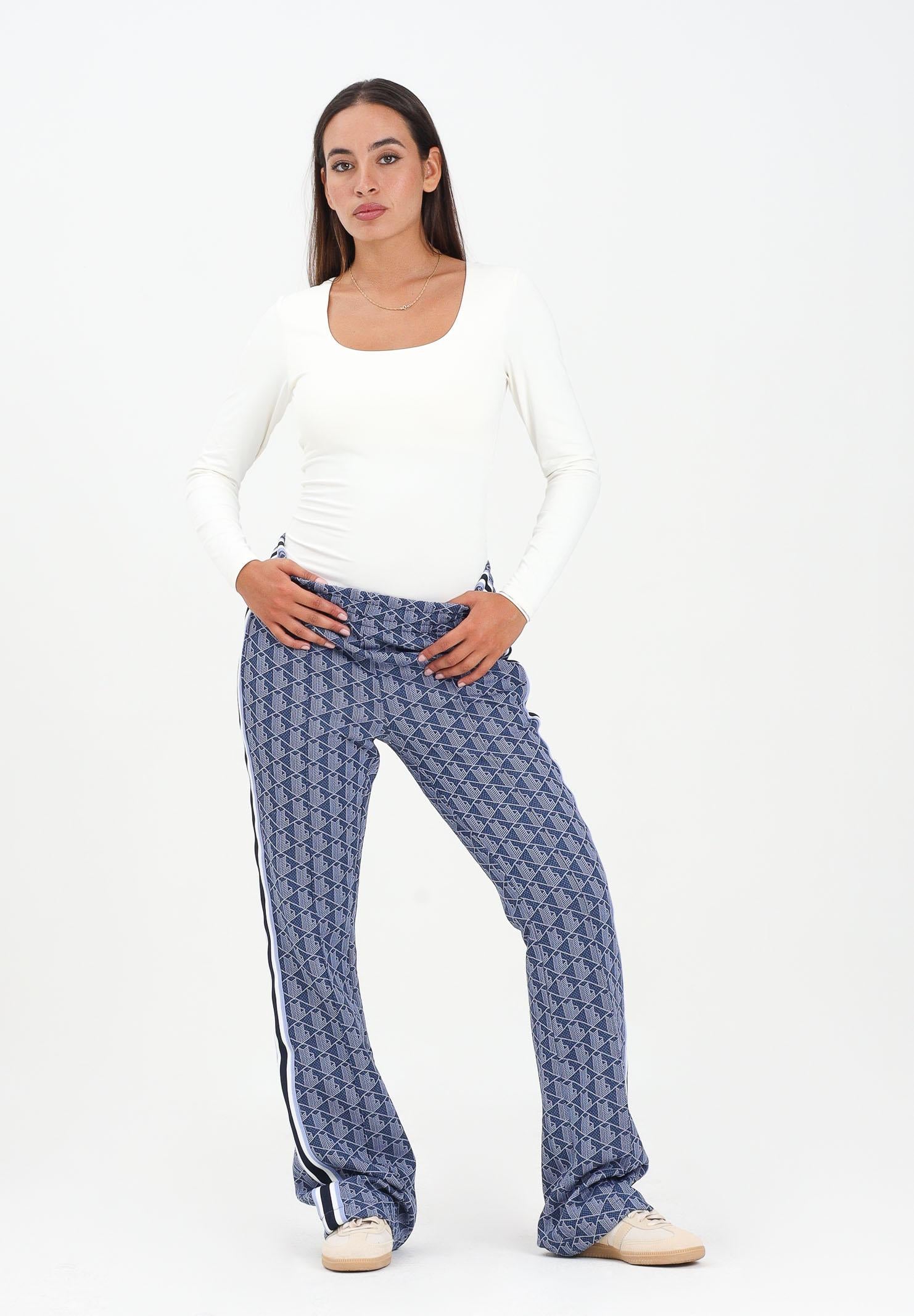 LACOSTE Pantalone sportivo Monogram Print blu da donna XF9313 AIT LACOSTE