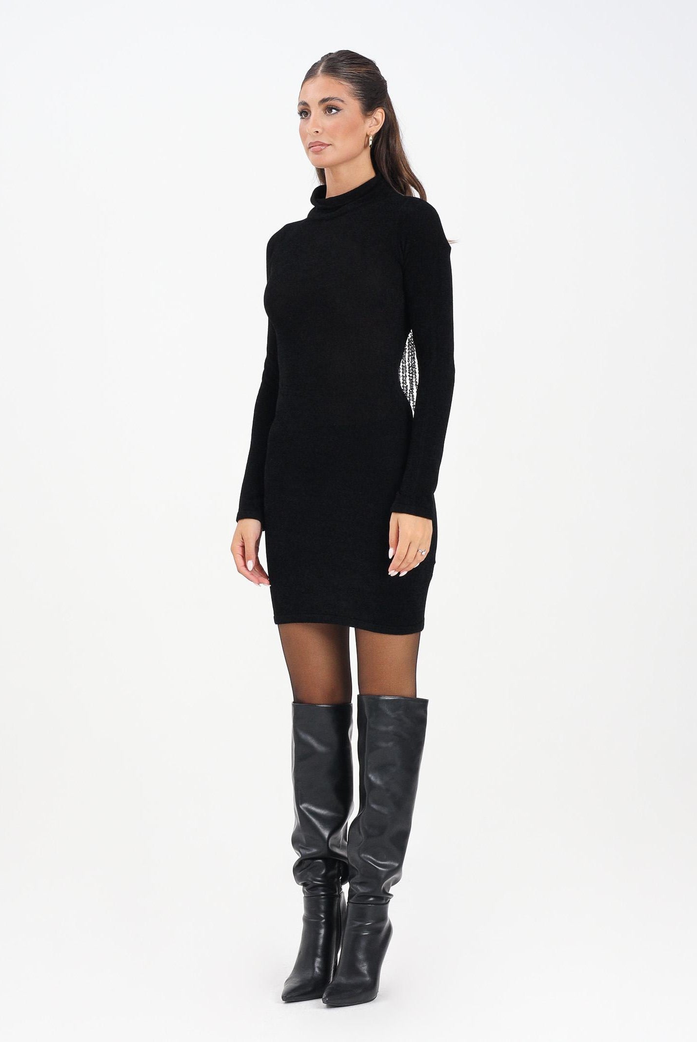 SIMONA CORSELLINI Abito corto nero da donna con scollo sul retro A25CEABO5201-C00220 V0003 SIMONA CORSELLINI