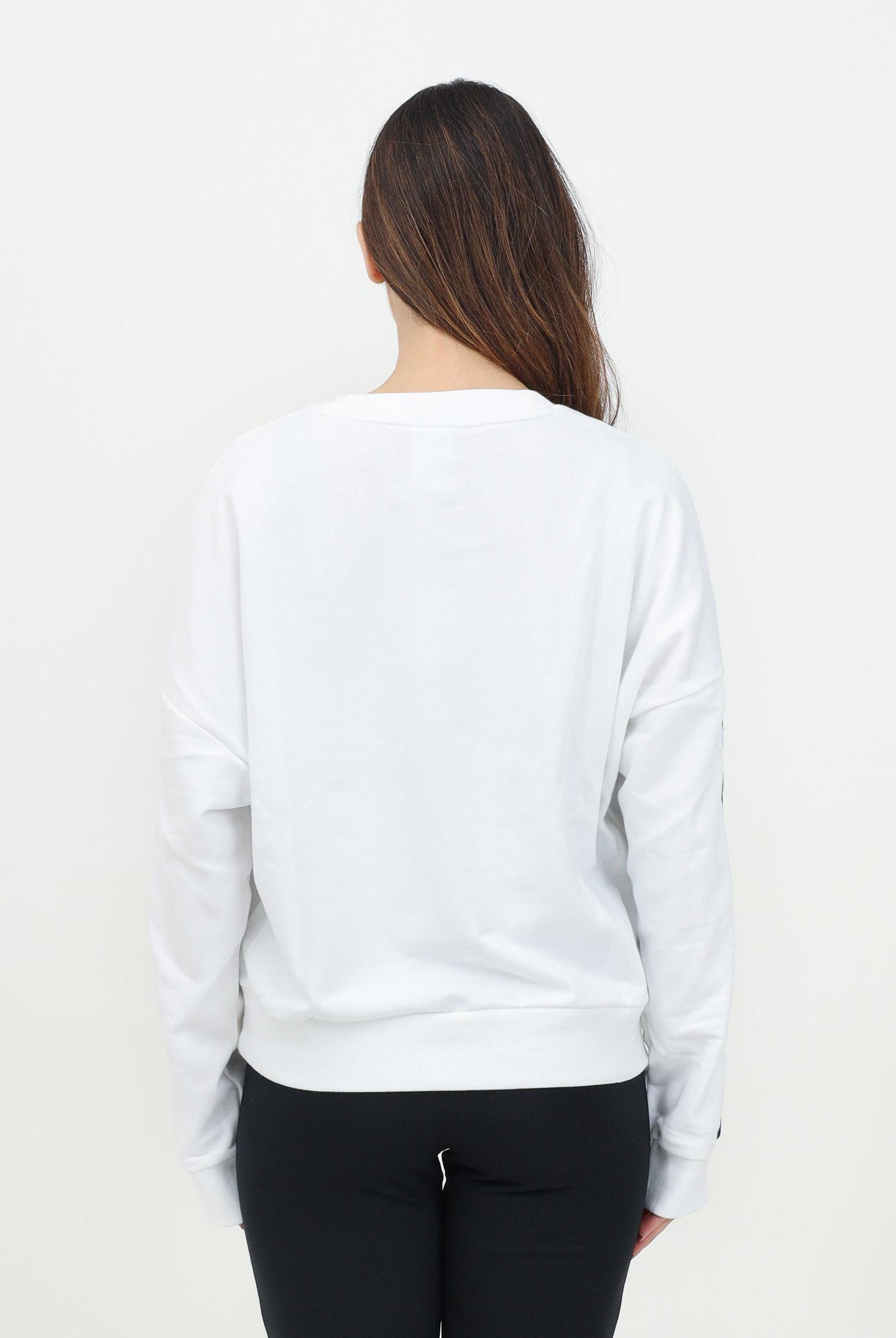 ADIDAS PERFORMANCE Felpa girocollo Essentials 3-Stripes French Terry bianca da donna JD5285 . ADIDAS PERFORMANCE