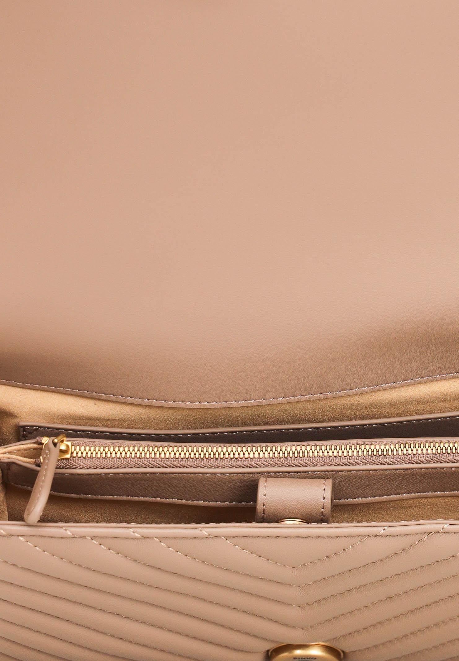 PINKO Borsa a mano Classic Love Bag Puff da donna in nappa trapuntata biscotto 100043A0GK D01Q PINKO