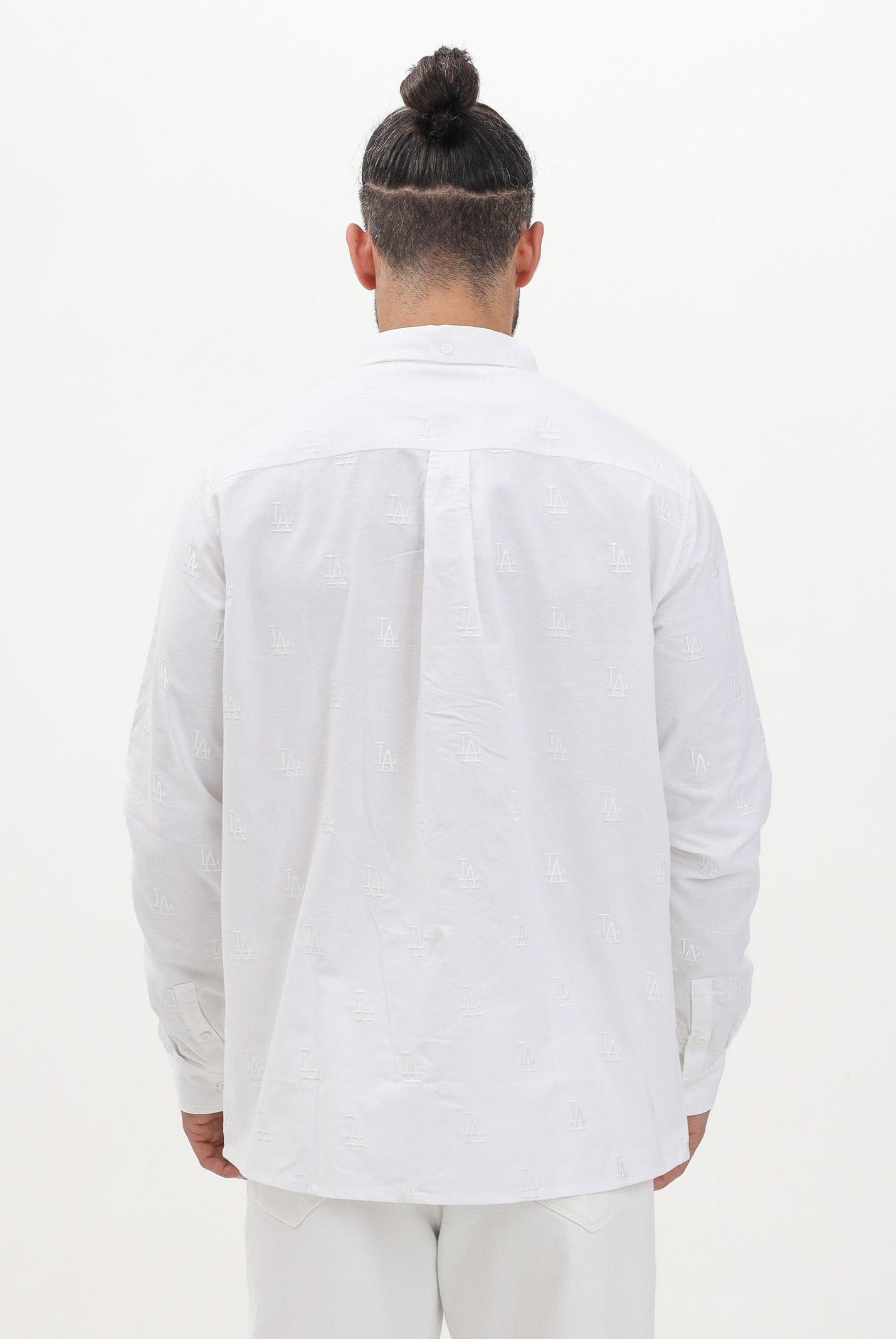 NEW ERA Camicia a manica lunga LA Dodgers MLB Monogram bianca da uomo 60667824 . NEW ERA