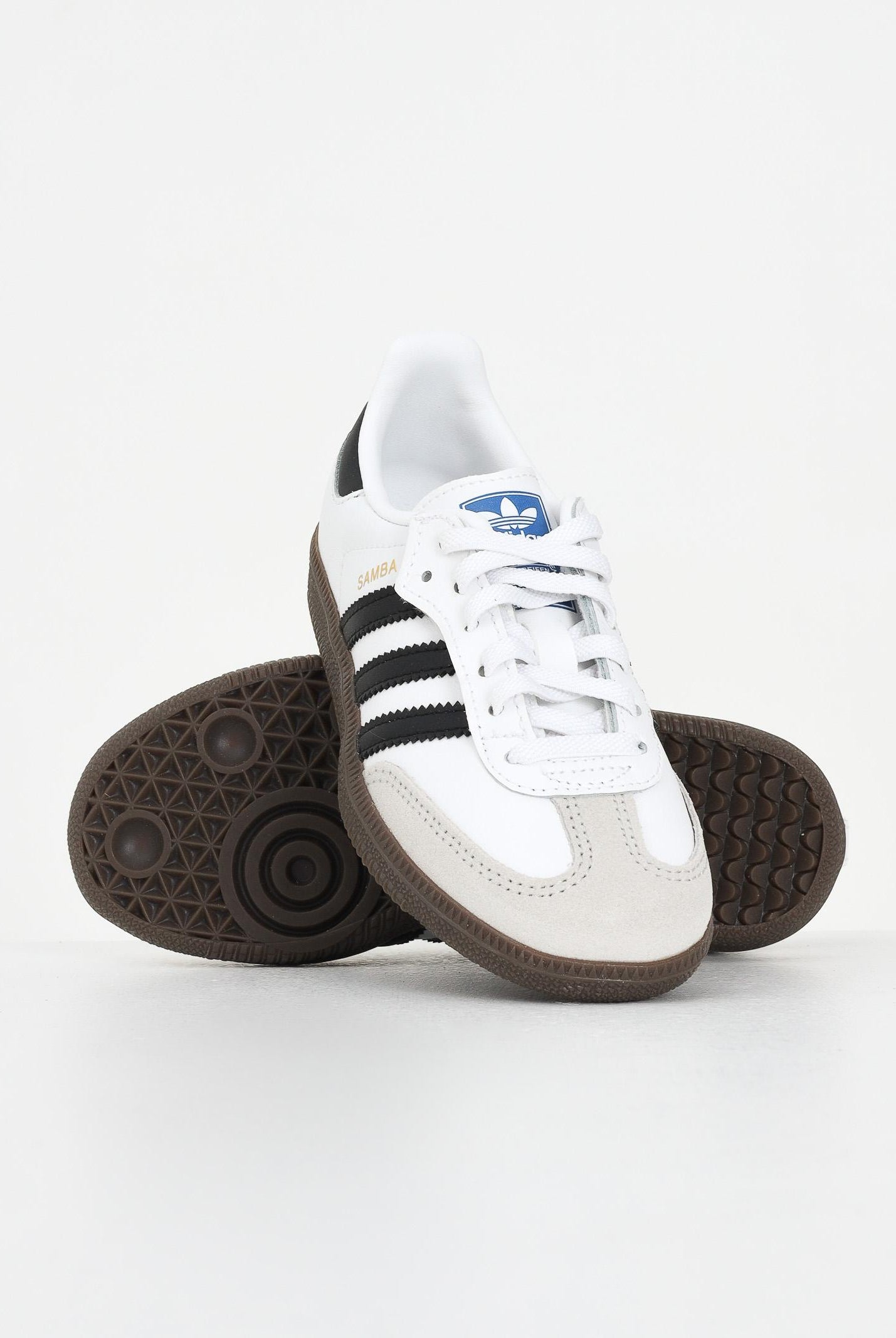 ADIDAS ORIGINALS Sneakers Samba OG Comfort Closure Elastic Lace bianche e nere per bambino e bambina JQ6391 ADIDAS ORIGINALS