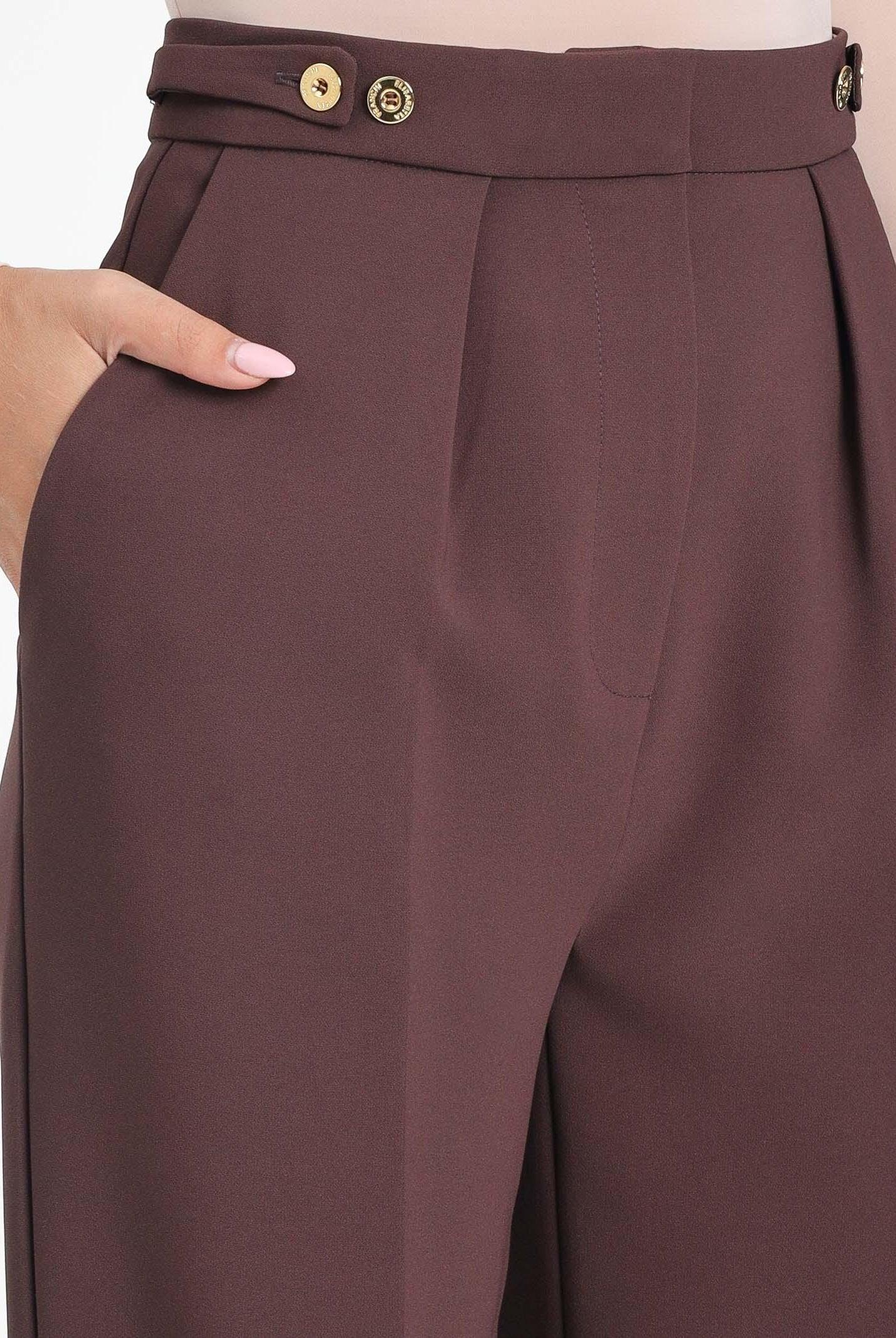 ELISABETTA FRANCHI Pantalone elegante bordeaux da donna con accessorio gioiello PA09956E2 EA4 ELISABETTA FRANCHI