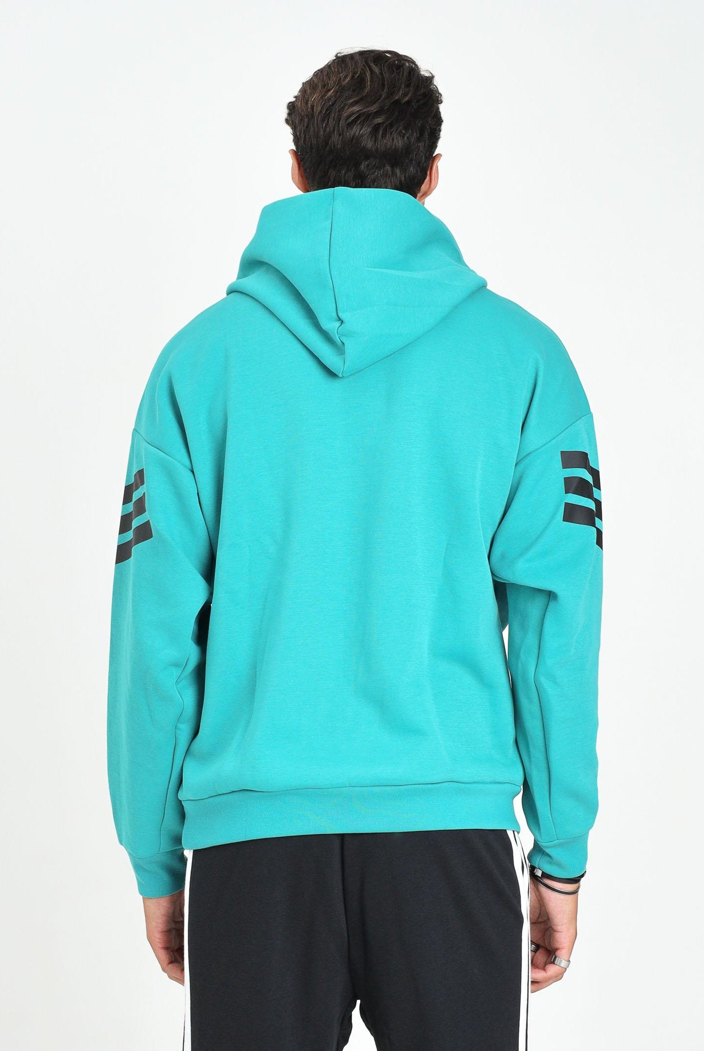 ADIDAS PERFORMANCE Felpa con cappuccio Future Icons 3-Stripes verde acqua da uomo JW7096 ADIDAS PERFORMANCE