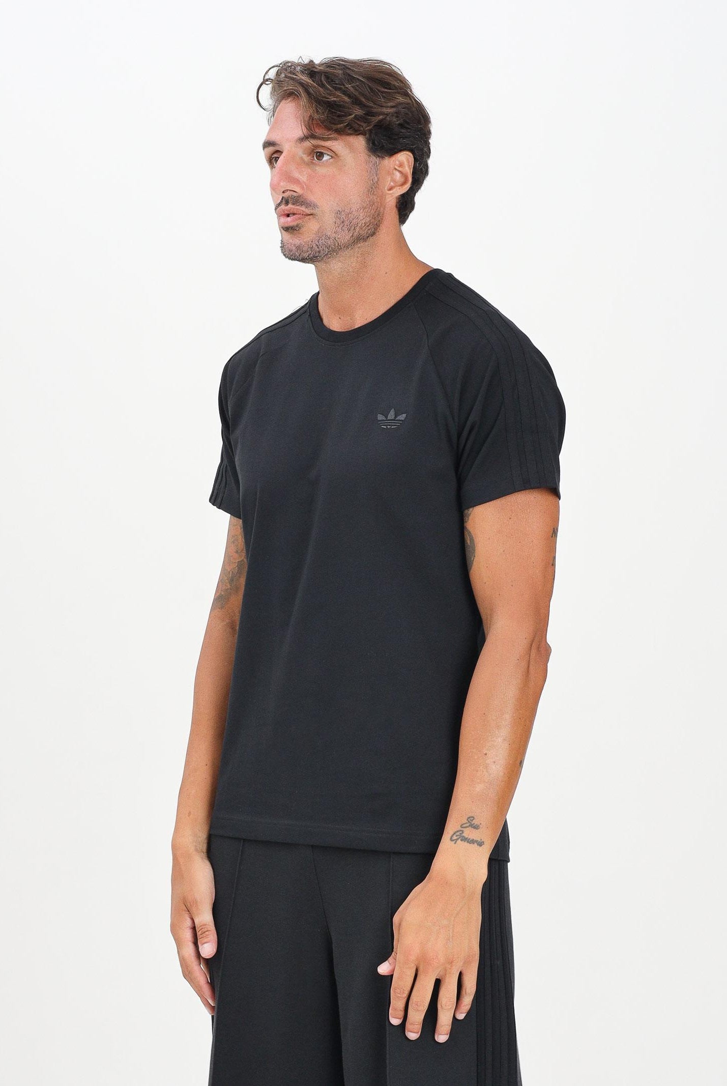 ADIDAS ORIGINALS T-shirt a manica corta Adicolor Trefoil Tight nera da uomo JX1542 ADIDAS ORIGINALS