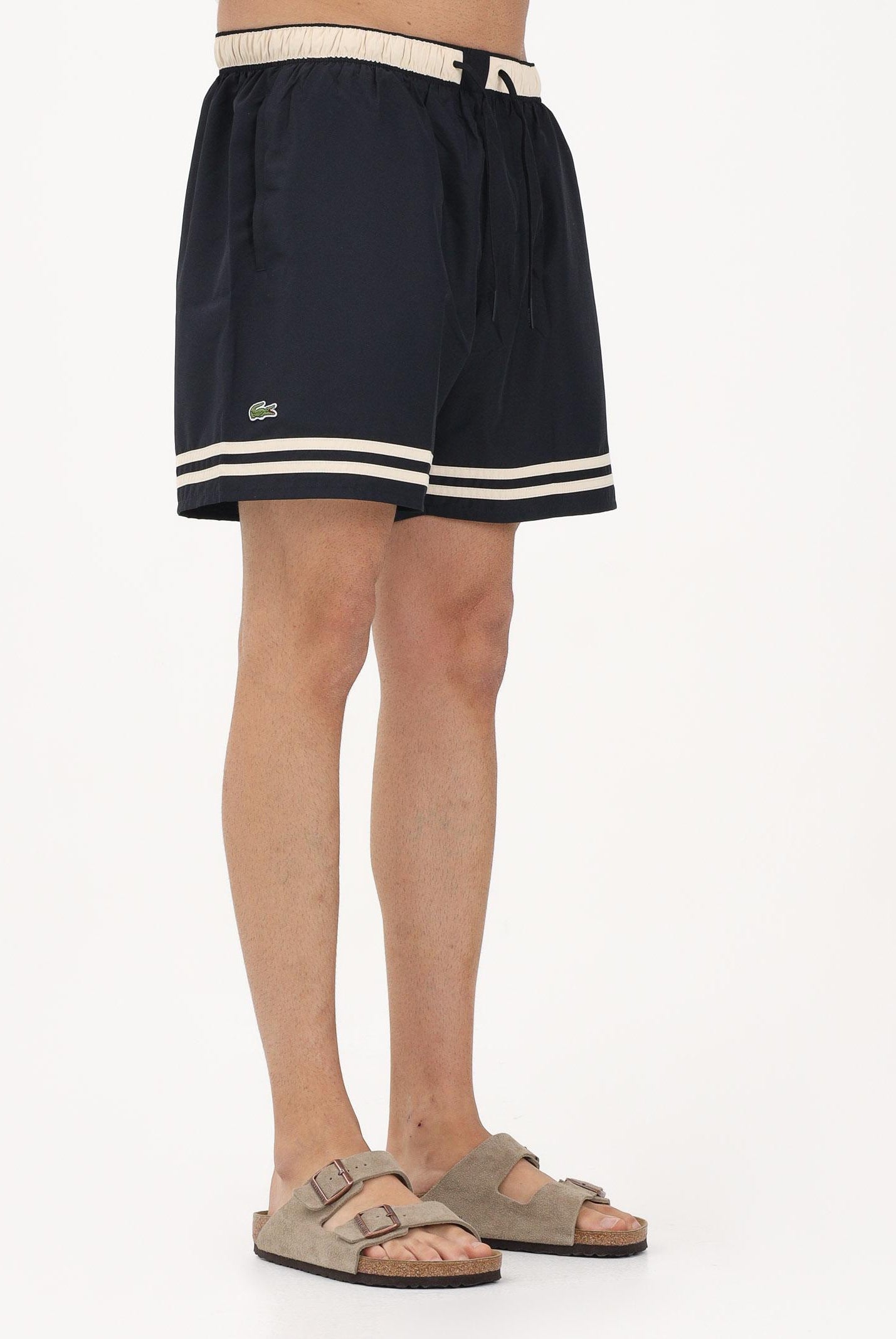 LACOSTE Shorts mare blu da uomo con righe a contrasto MH2760 4I2 LACOSTE