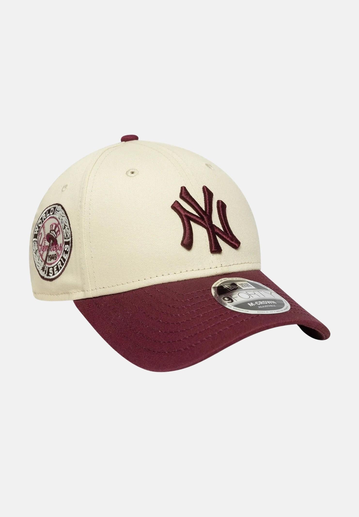 NEW ERA Cappello con visiera 9FORTY M-Crown New York Yankees MLB panna e bordeaux per uomo e donna 60691340 NEW ERA