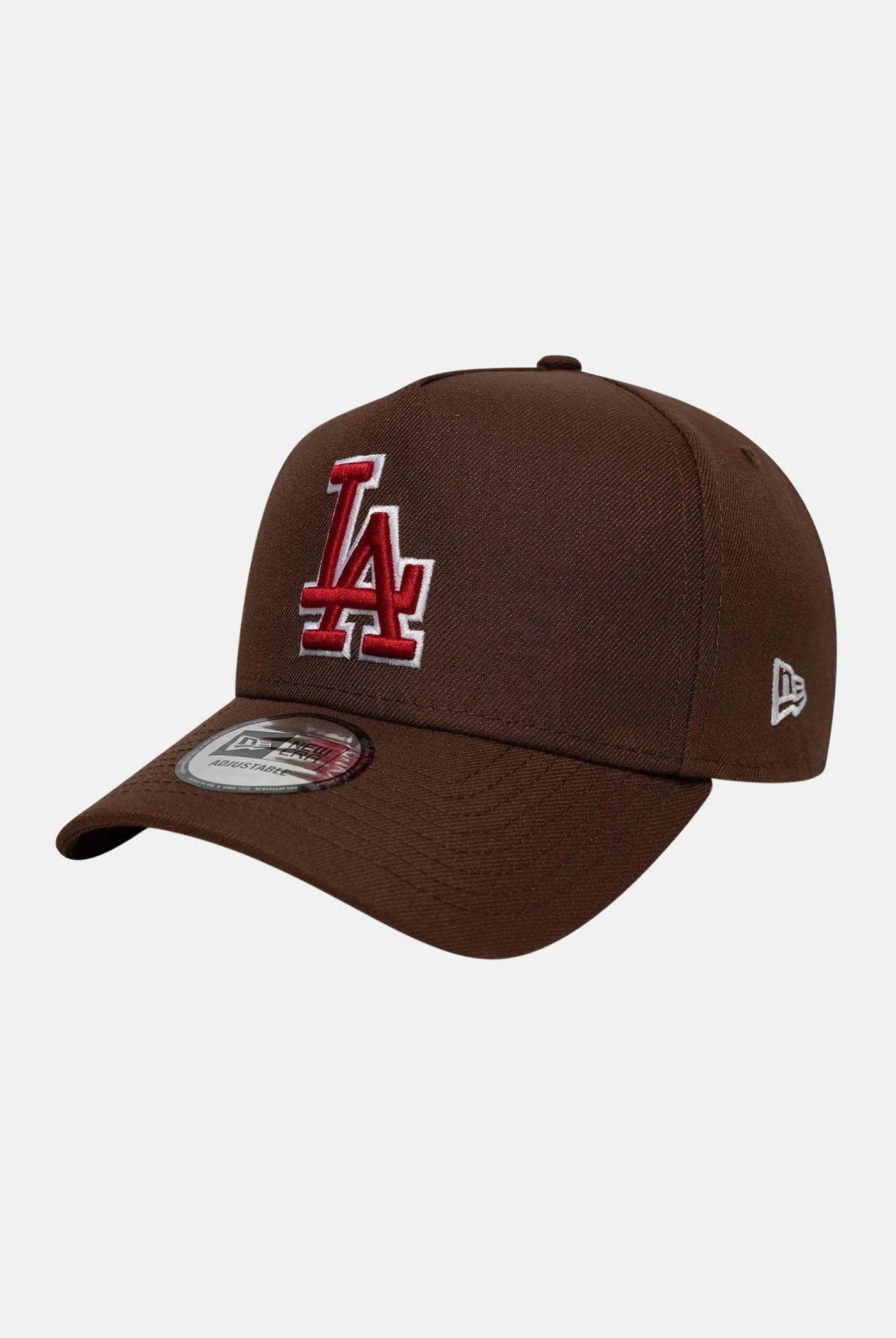NEW ERA Cappello con visiera 9FORTY E-Frame LA Dodgers MLB Outline Script marrone per uomo e donna 60771811 . NEW ERA