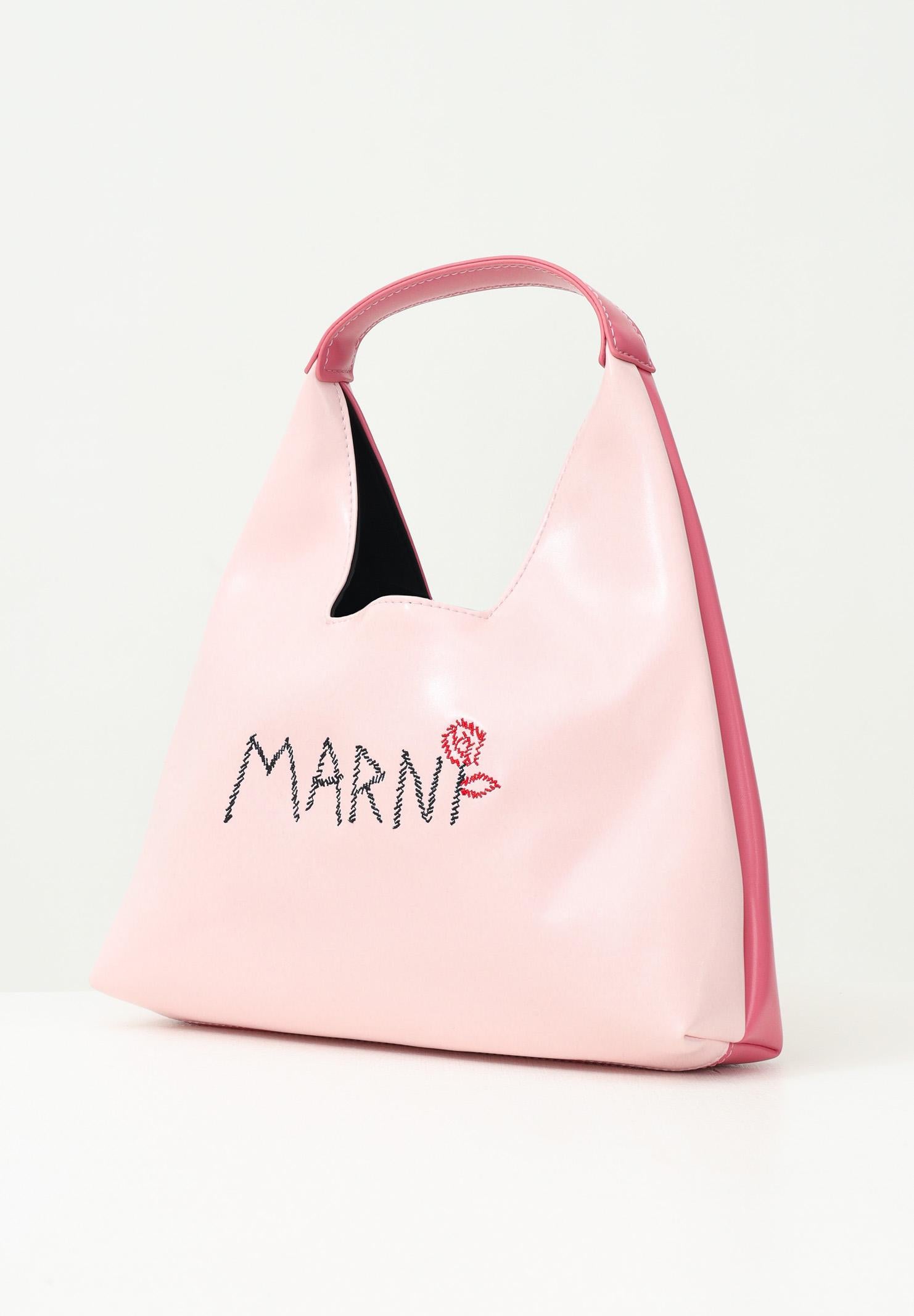 MARNI Borsa a mano Diamond rosa da donna con logo Marni Flower M01478M00TK 0M347 MARNI