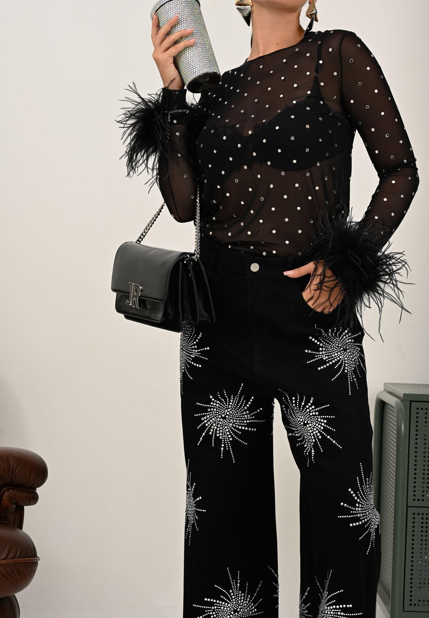 RICHMOND Borsa a tracolla nera da donna con logo JR RWA25226BO BL RICHMOND