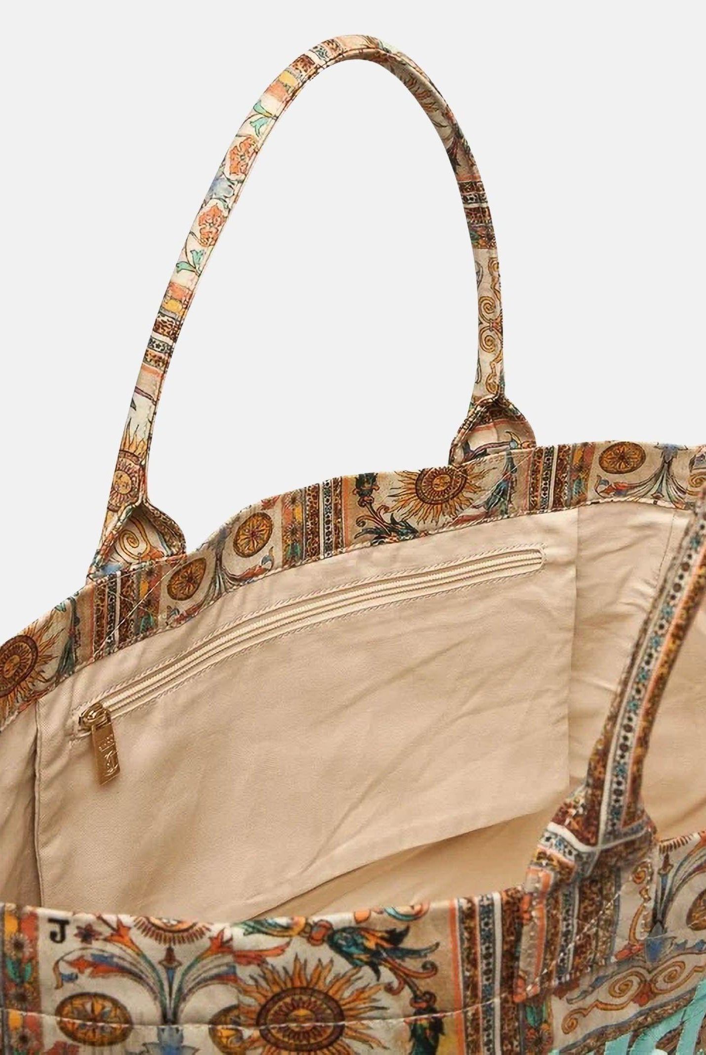 JUST CAVALLI Borsa mare beige da donna con stampa ornamentale 80RA4BS1ZG426 R85 JUST CAVALLI