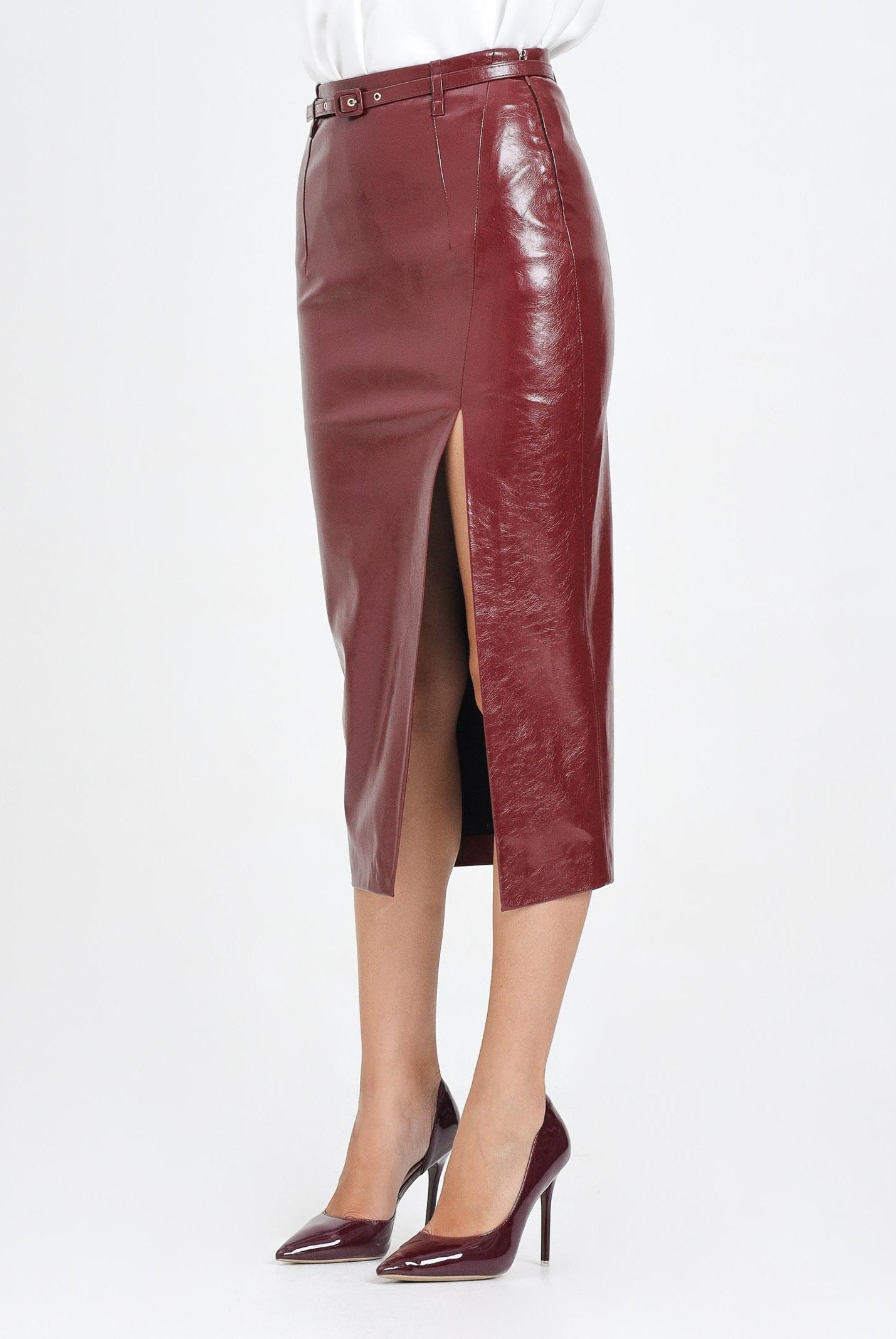 SIMONA CORSELLINI Gonna midi bordeaux da donna A25CPGO00501 V0752 SIMONA CORSELLINI