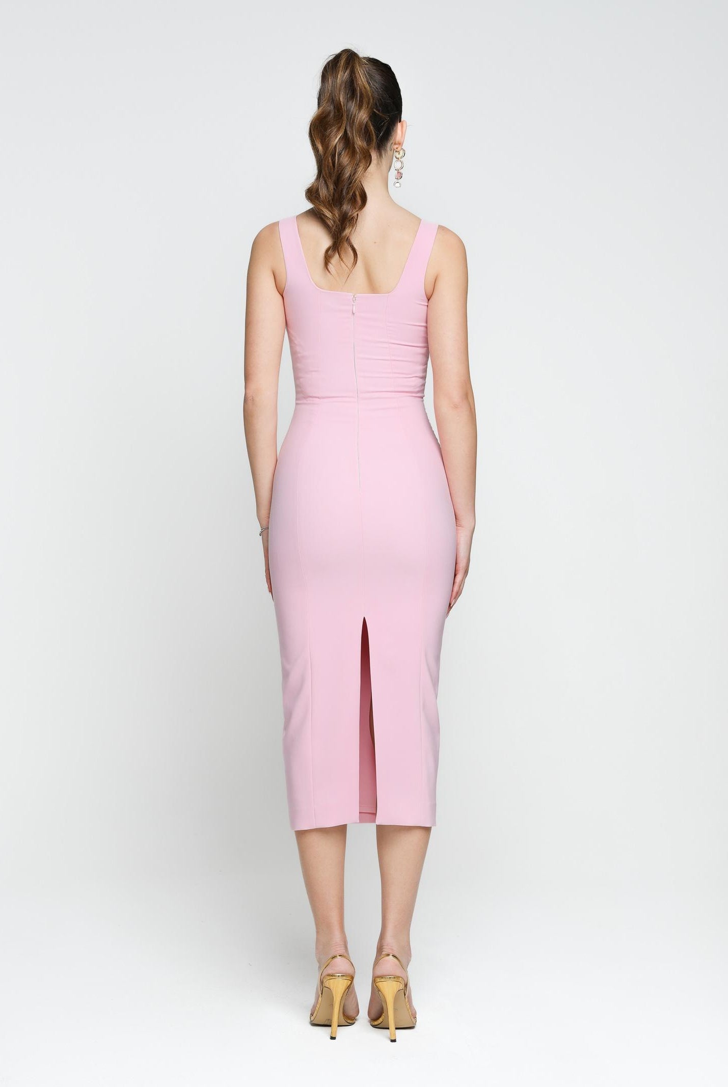 SANTAS Abito midi COTTON CANDY rosa da donna PV25011 ROSA SANTAS