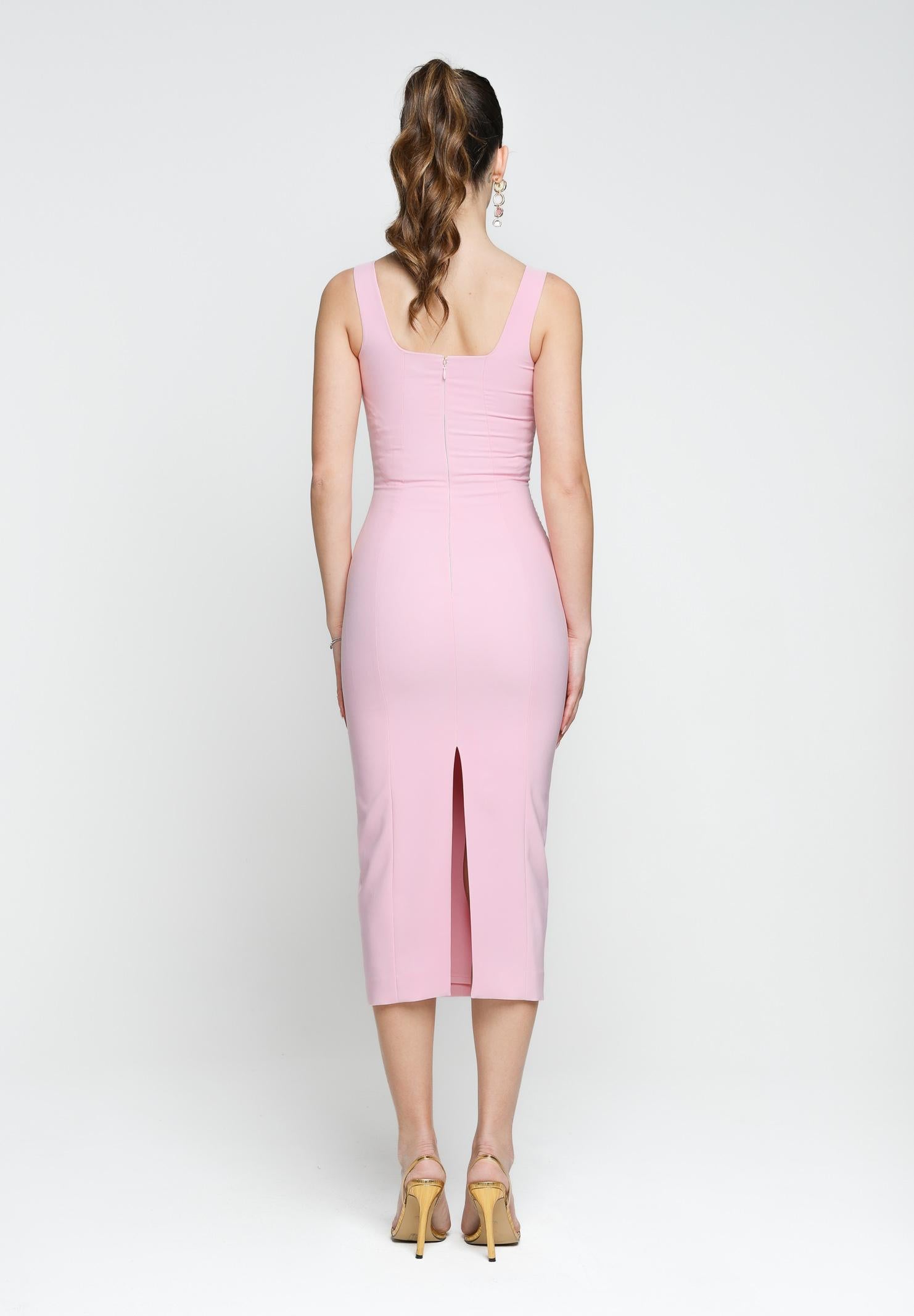 SANTAS Abito midi COTTON CANDY rosa da donna PV25011 ROSA SANTAS