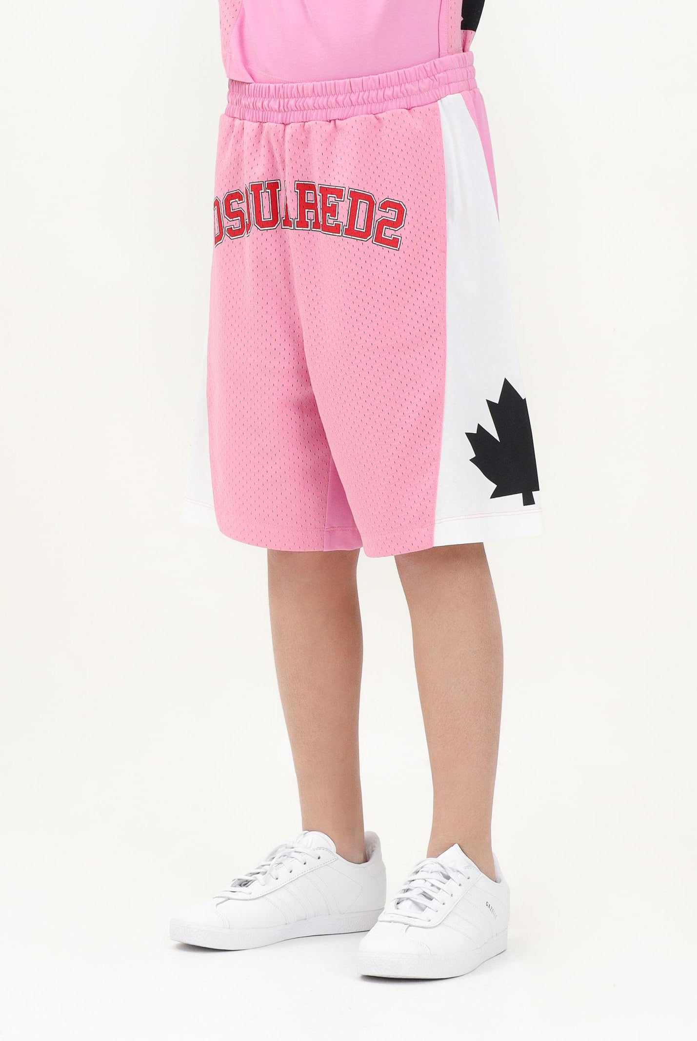 DSQUARED2 Shorts rosa per donna e bambina con stampa logo DQ2789D0AC4 DQ321 DSQUARED2