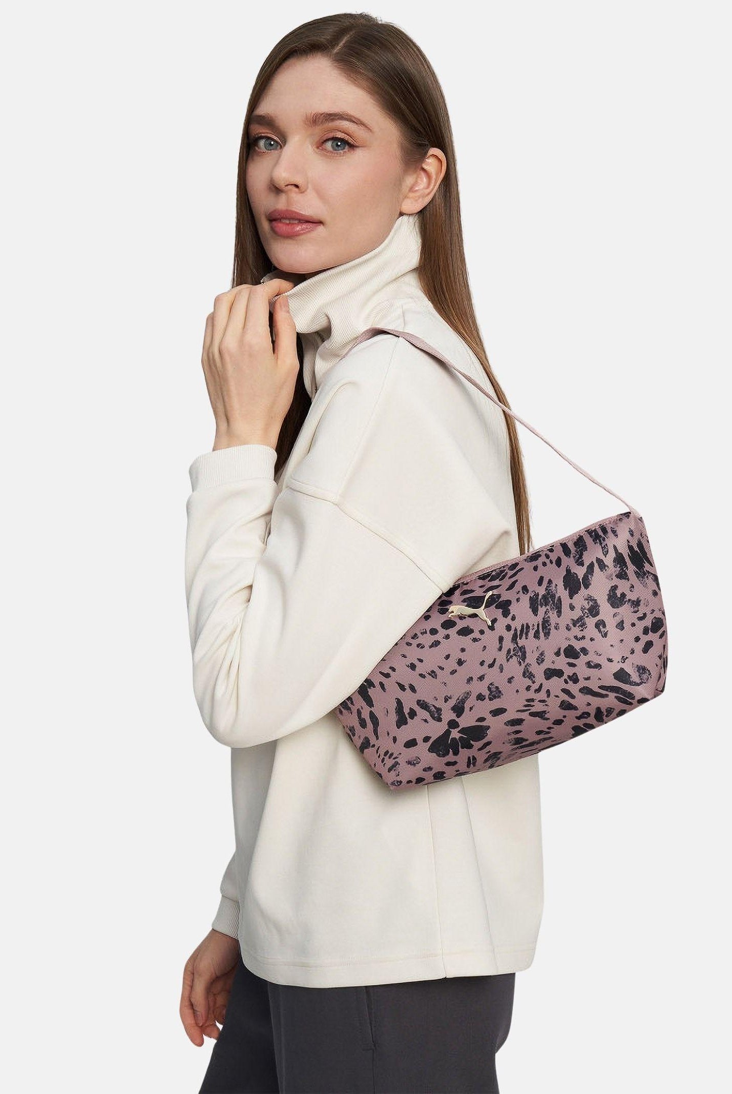 PUMA Borsa a spalla rosa da donna con stampa Leo 092336 08 PUMA