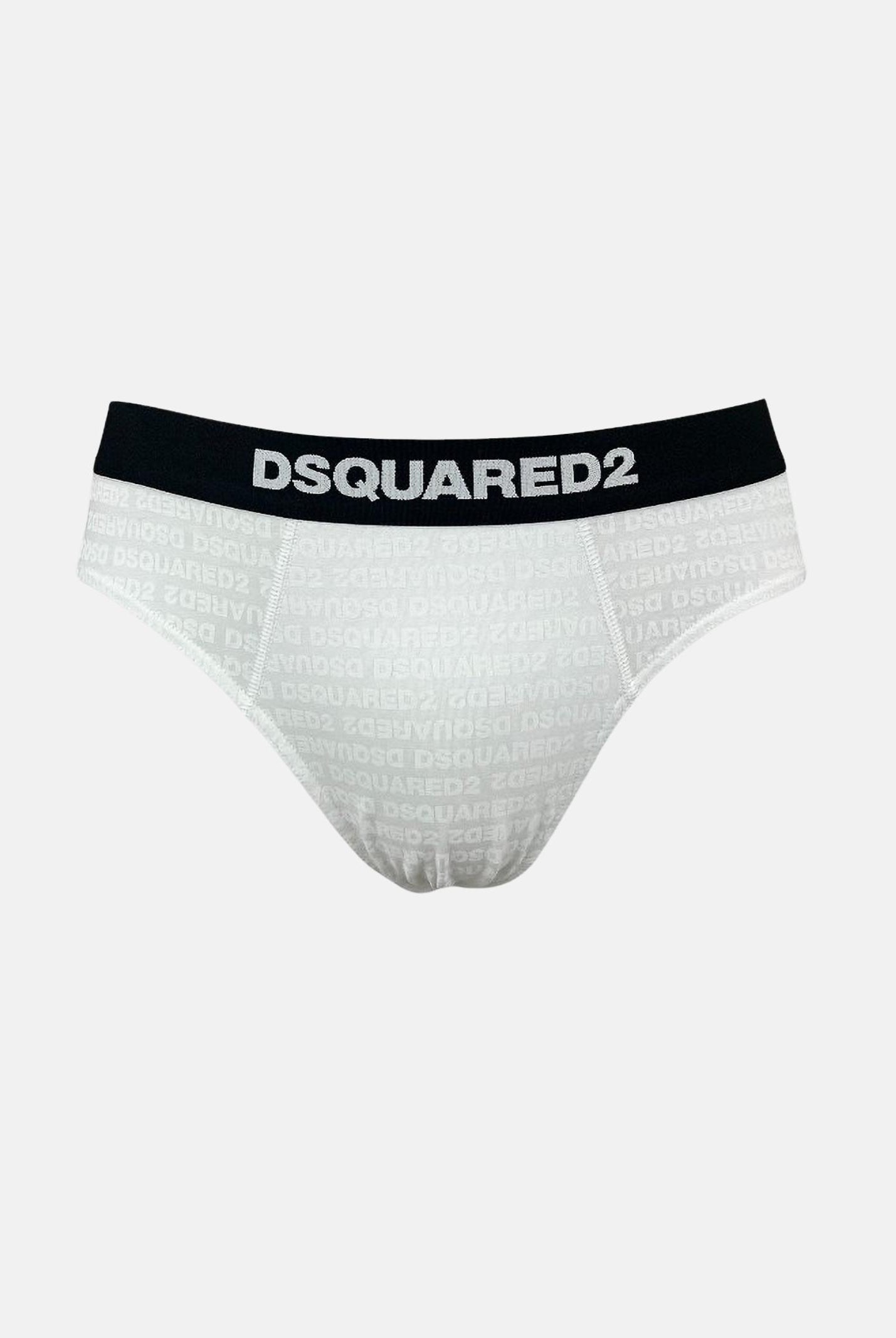 DSQUARED2 Slip bianco da uomo con logo all-over D9H135510S 100 DSQUARED2