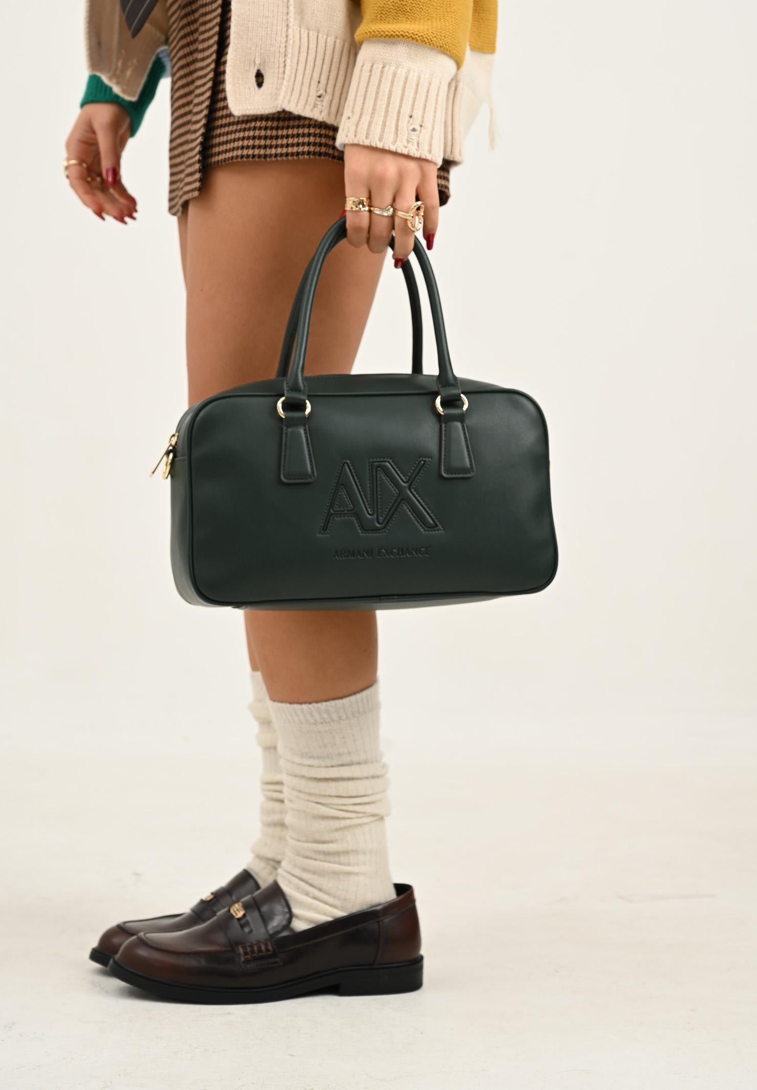 ARMANI EXCHANGE Borsa a spalla verde da donna con ricamo logo XW001566AF15634 U7304 ARMANI EXCHANGE