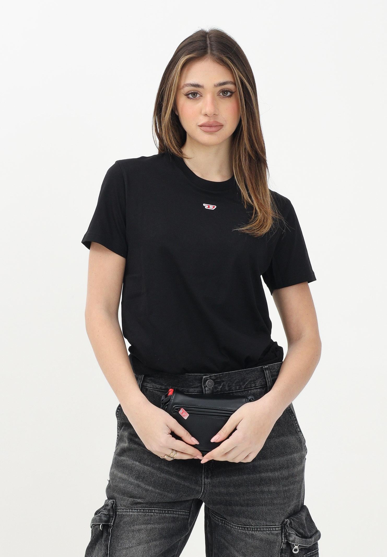 DIESEL T-shirt a manica corta Tdiegord nera per donna, ragazzi e bambini J022370GRAI K900 DIESEL