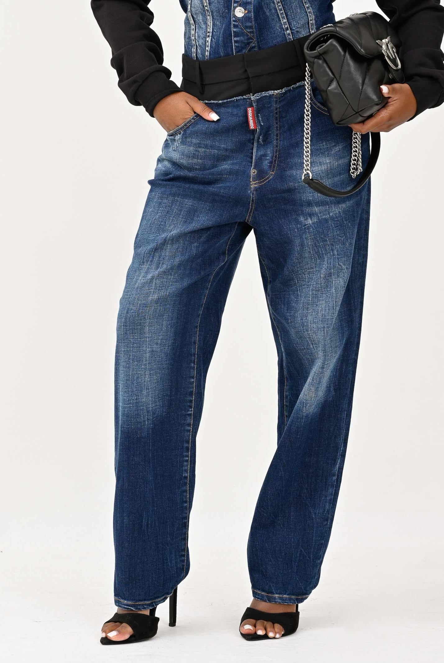 DSQUARED2 Jeans double-fabric in denim blu per donna, ragazzi e bambini DQ3036D0AEZ DQ01 DSQUARED2