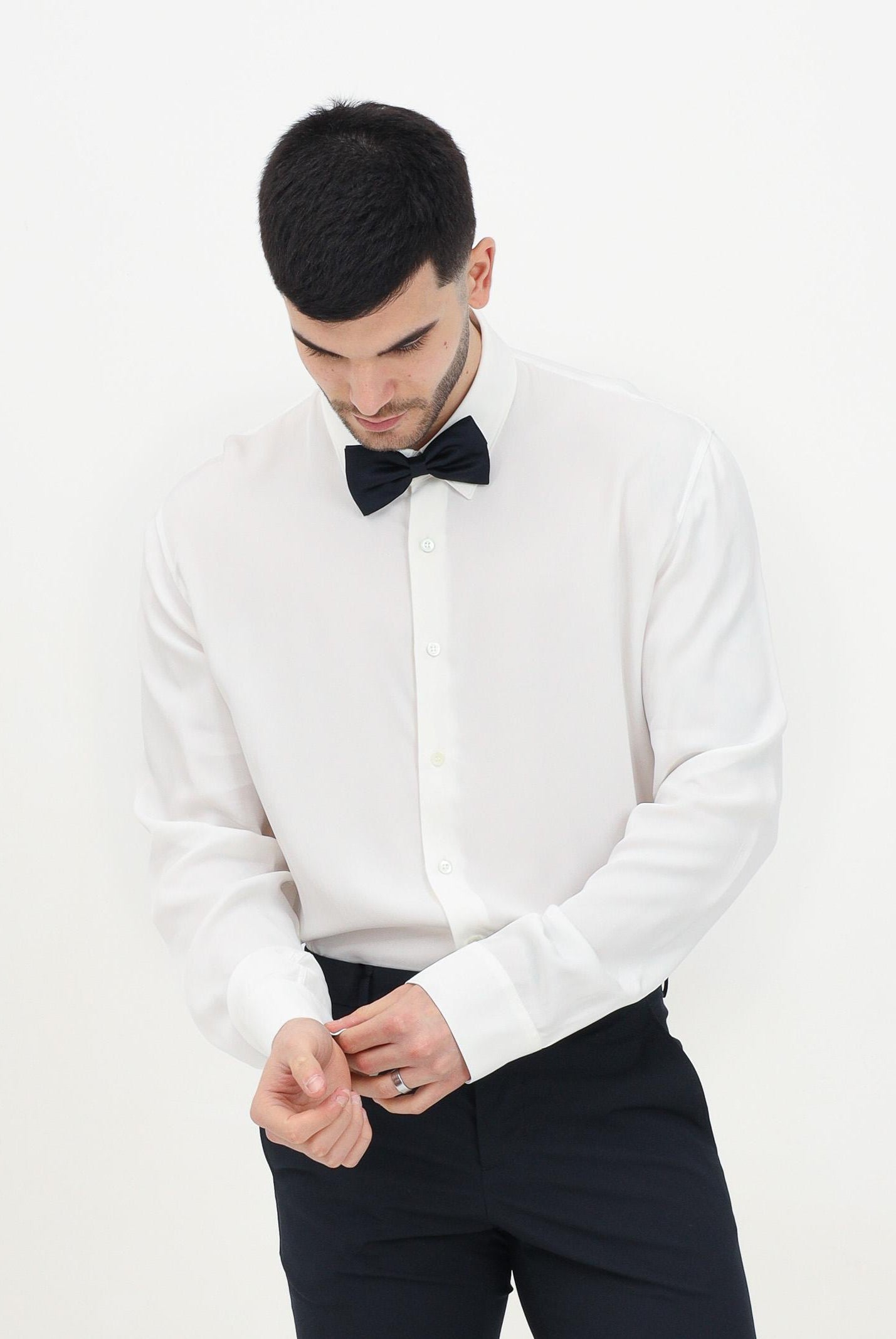 Camicia a manica lunga bianca da uomo 5C0310/A093U W103 PATRIZIA PEPE