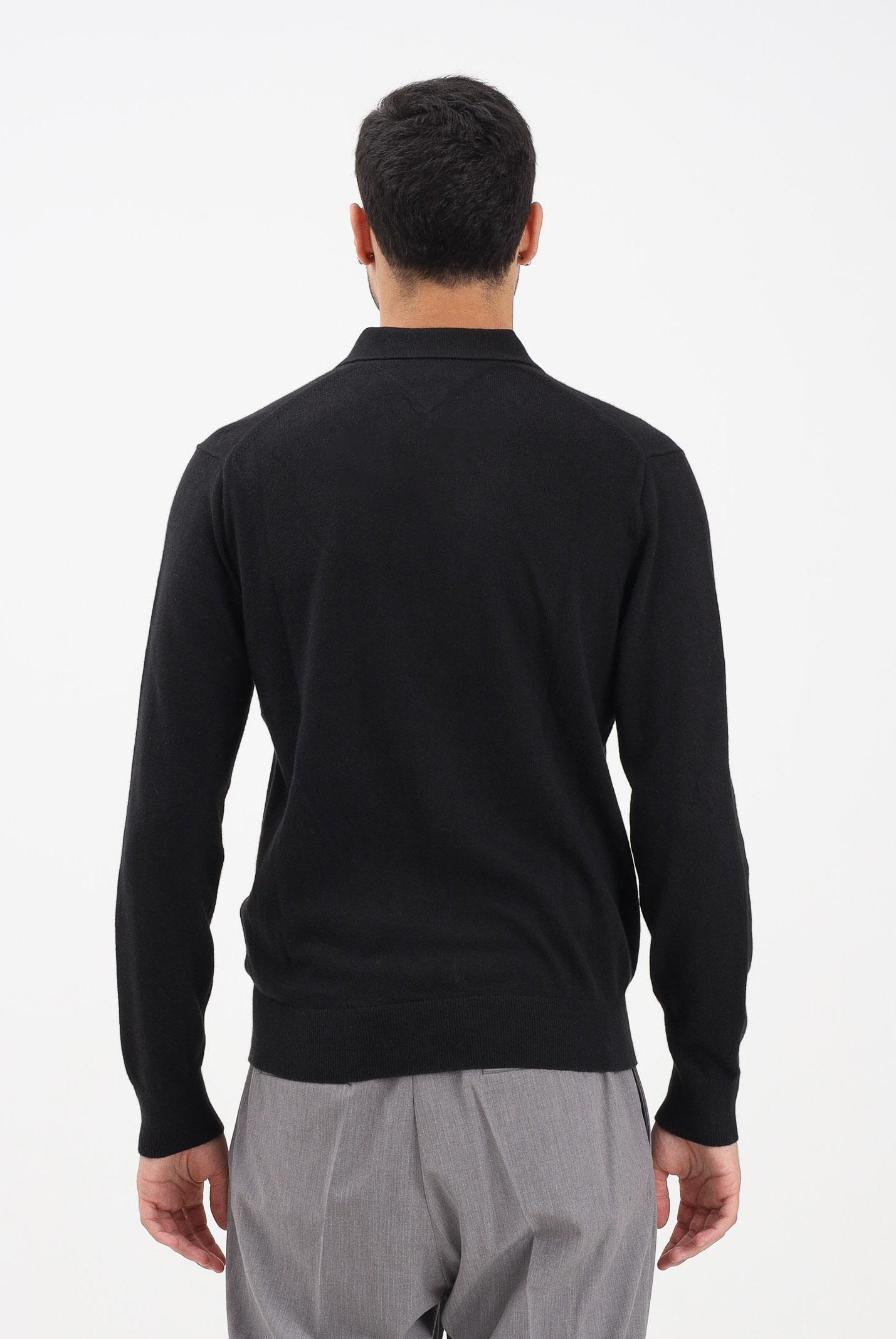 TOMMY HILFIGER Maglioncino stile polo nero da uomo MW0MW36519BDS TOMMY HILFIGER