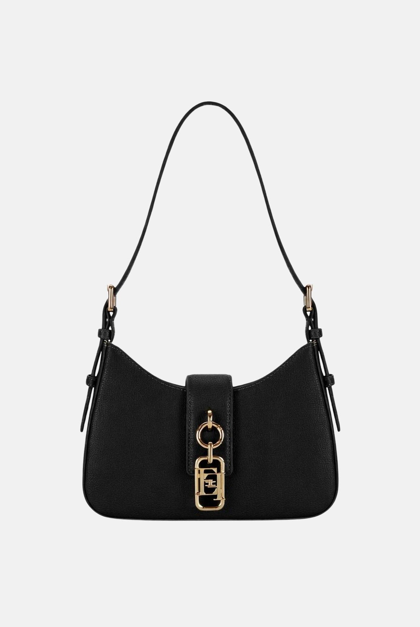 ELISABETTA FRANCHI Borsa a spalla nera da donna con charm BS24A62E2 110 ELISABETTA FRANCHI