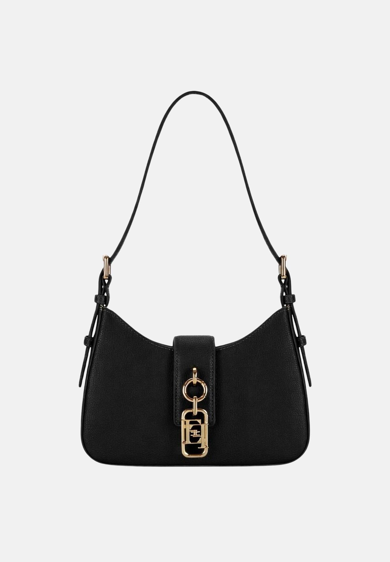 ELISABETTA FRANCHI Borsa a spalla nera da donna con charm BS24A62E2 110 ELISABETTA FRANCHI
