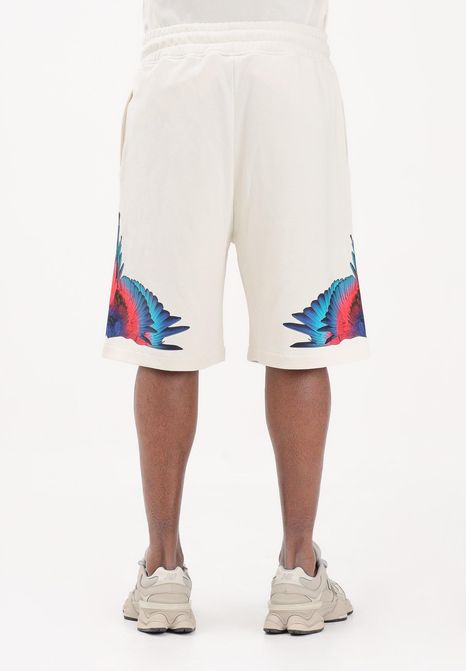 MARCELO BURLON COUNTY OF MILAN Shorts panna da uomo con stampa S6CMMABE027 412 MARCELO BURLON COUNTY OF MILAN
