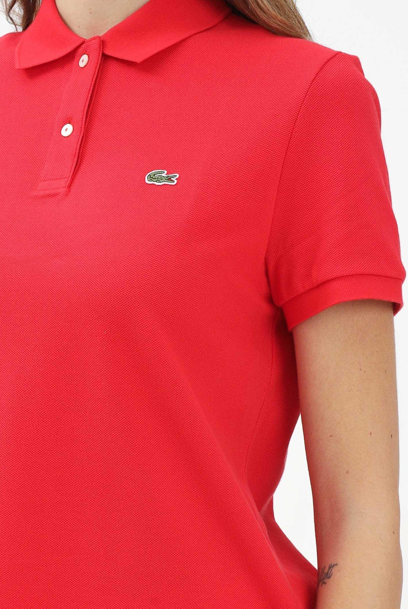 LACOSTE Polo a manica corta rossa da donna PF7839 ZBG LACOSTE