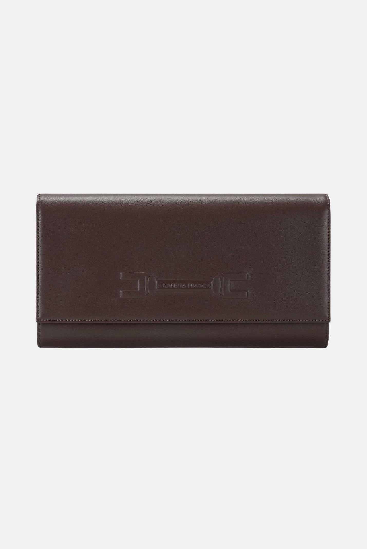 ELISABETTA FRANCHI Pochette cacao da donna realizzata in vera pelle BS99A61E2 644 ELISABETTA FRANCHI