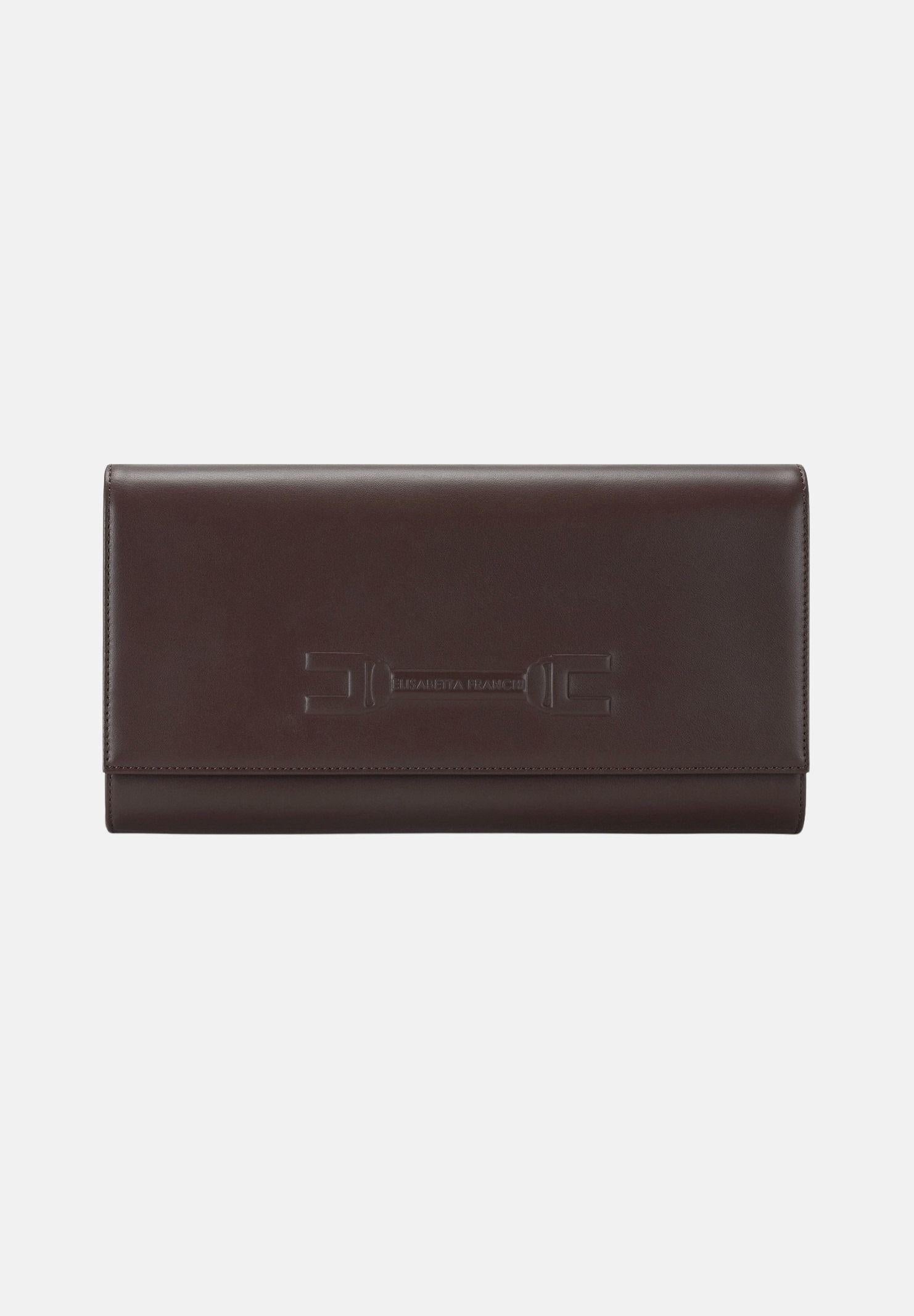 ELISABETTA FRANCHI Pochette cacao da donna realizzata in vera pelle BS99A61E2 644 ELISABETTA FRANCHI
