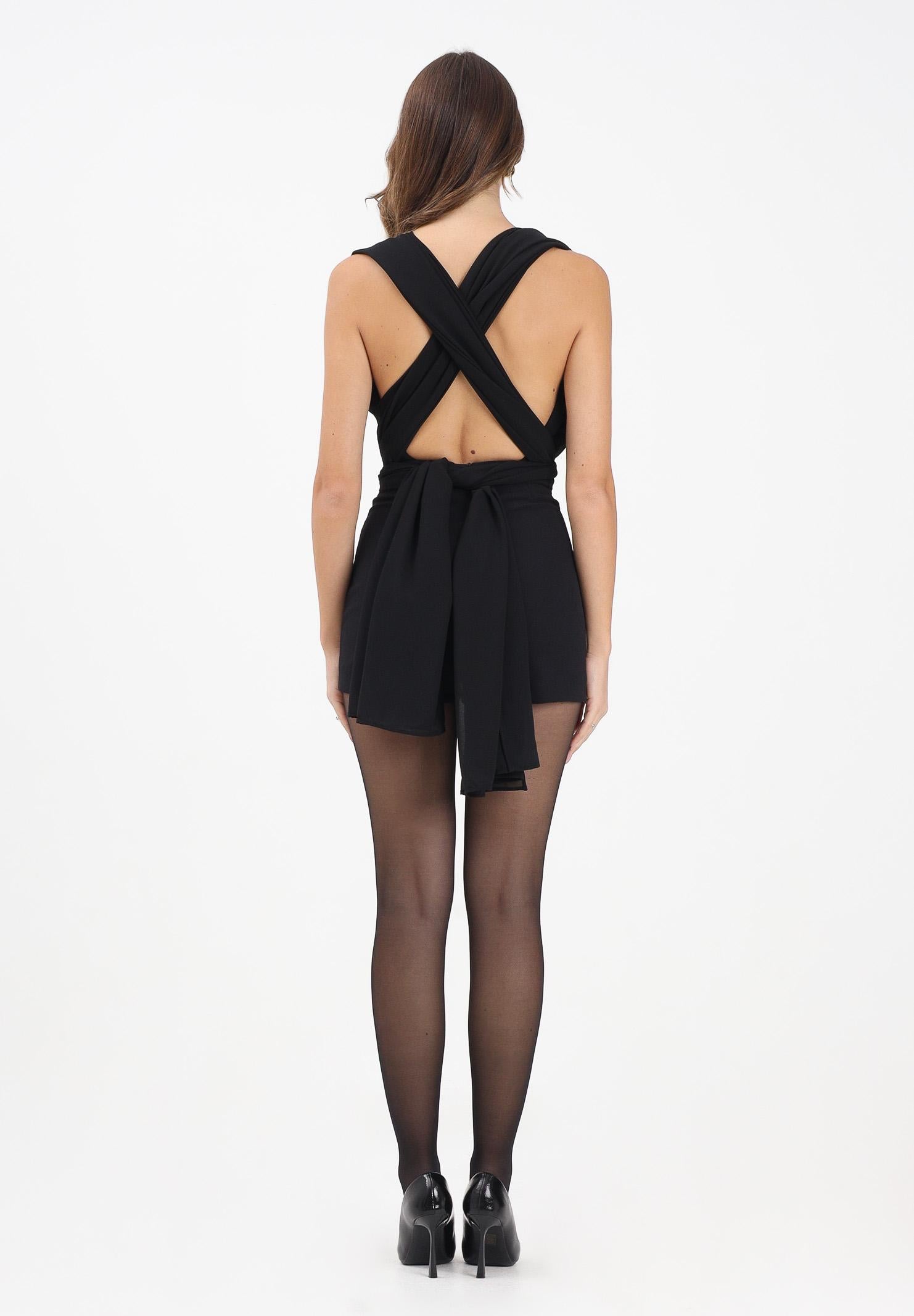 NOELL MAGGINI Tuta corta nera da donna con dettagli metallici 00626110 NE NOELL MAGGINI