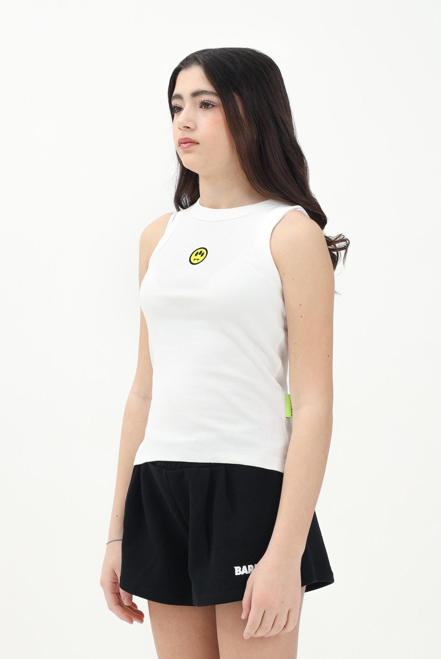 BARROW Canotta bianca per donna e bambina con stampa smile S5BKJGTA202 002 BARROW